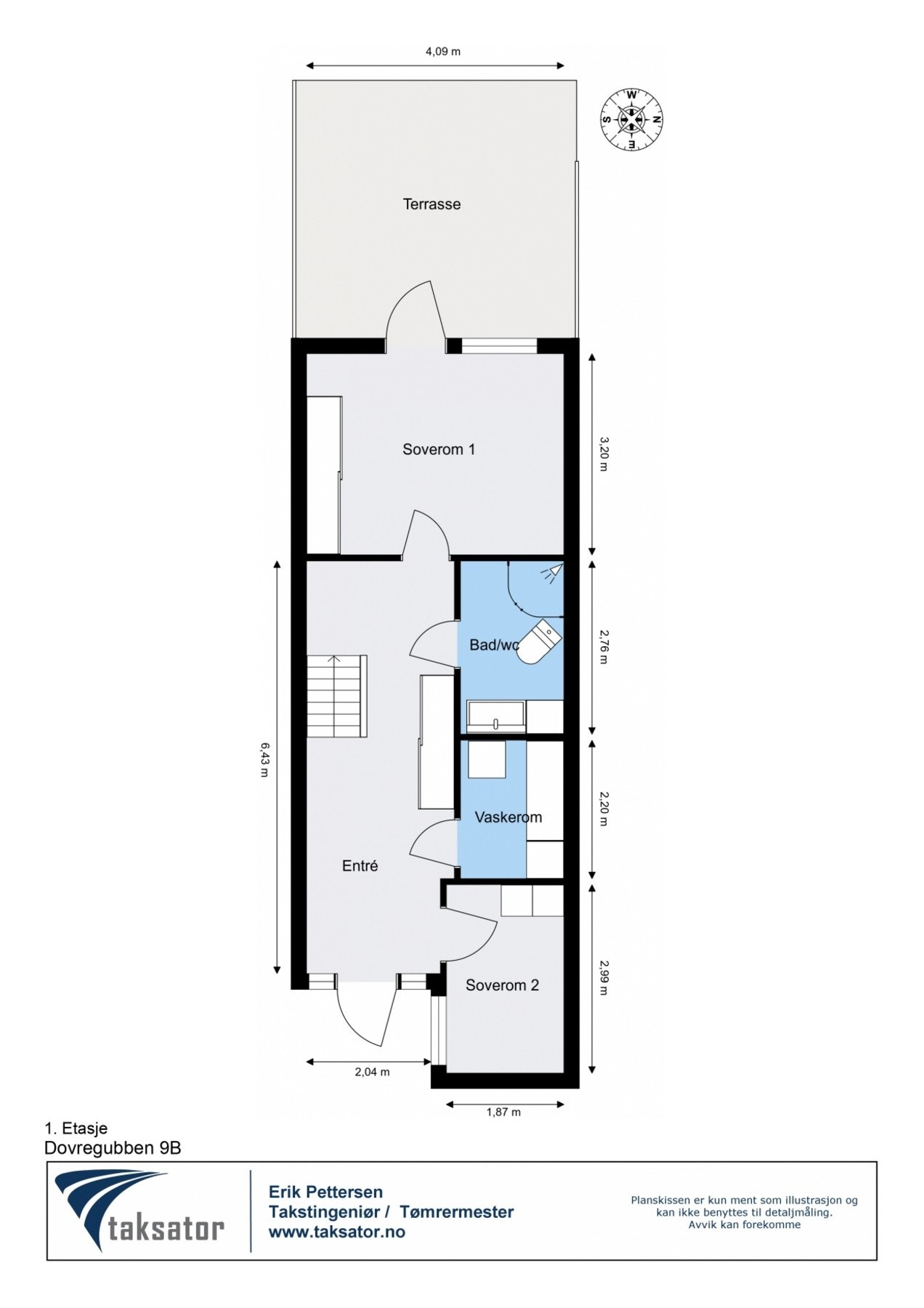 Målsatt plantegning 1.etasje Galleribilde