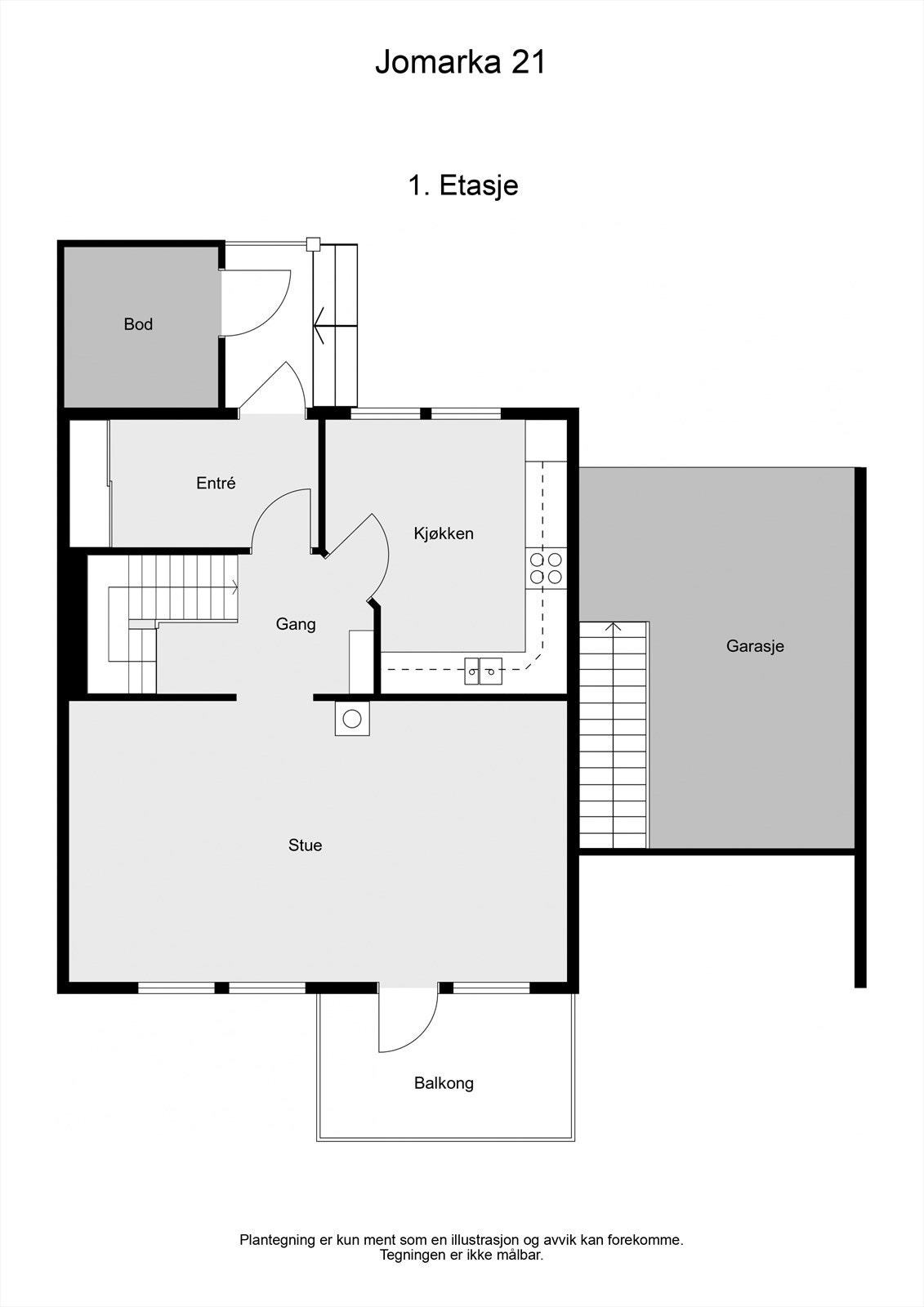 2 D plantegning hovedetasje Galleribilde
