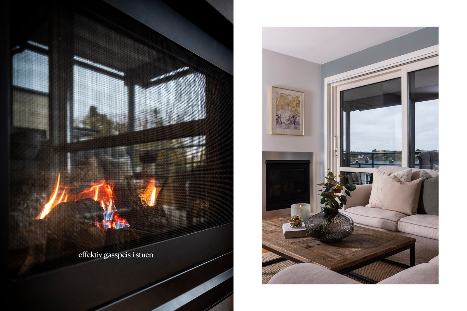 Stilren gasspeis som både varmer og skaper koselig stemning Galleribilde