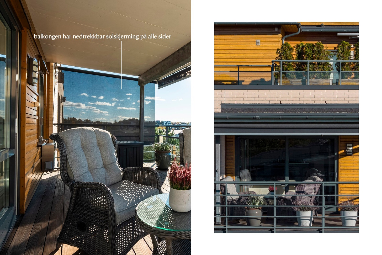 Det er installert screens på alle sidene så du kan skjerme deg for solen eller lage en utestue Galleribilde