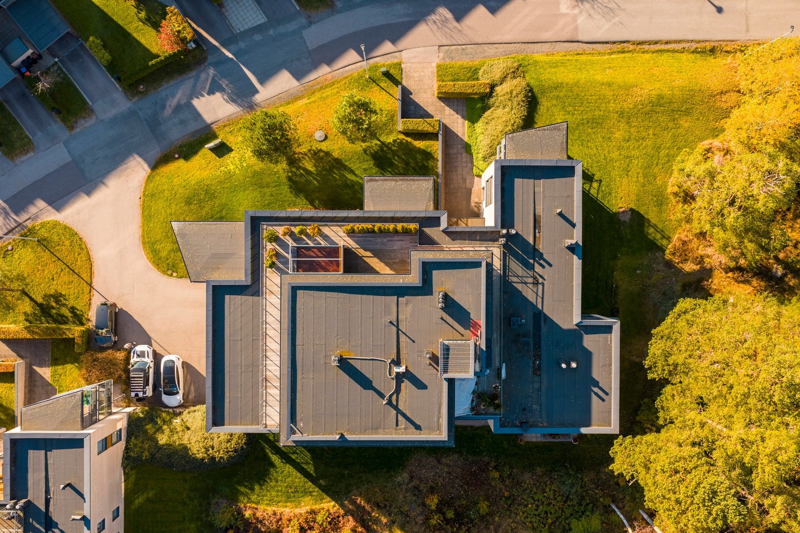 Thorshavn byhus fra drone Galleribilde