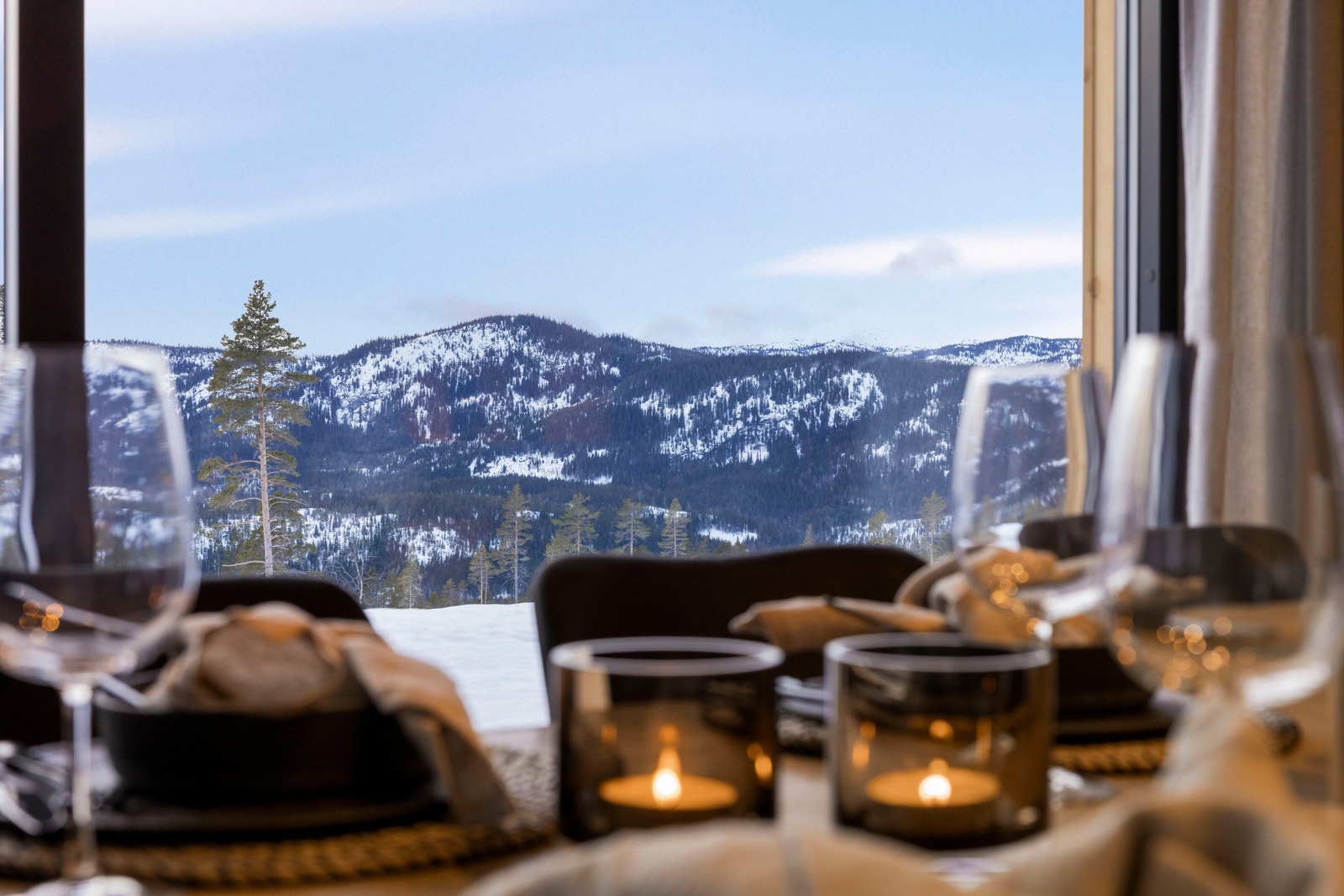 Interiørbilde fra vår visningshytte på Turufjell. Galleribilde