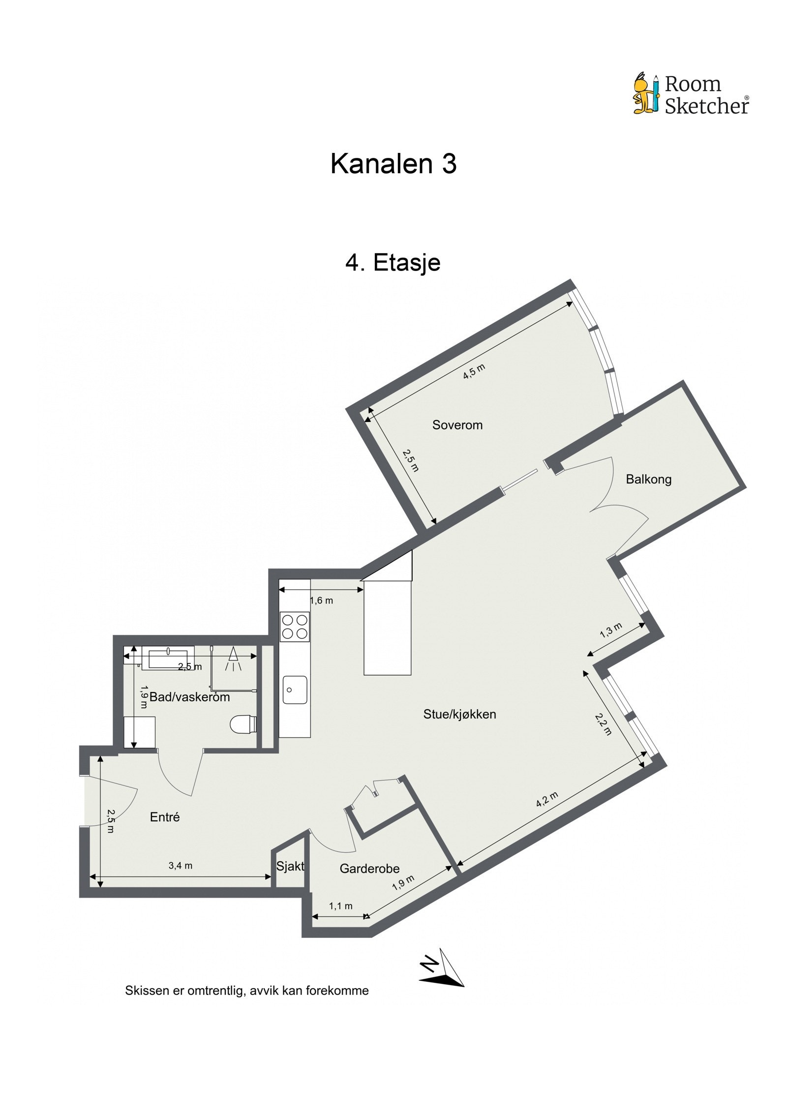 Plantegning - 4. etasje. Galleribilde