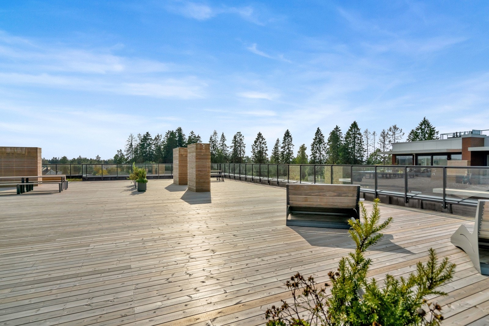 Det er felles takterrasser på toppen av bygg A, B og C Galleribilde