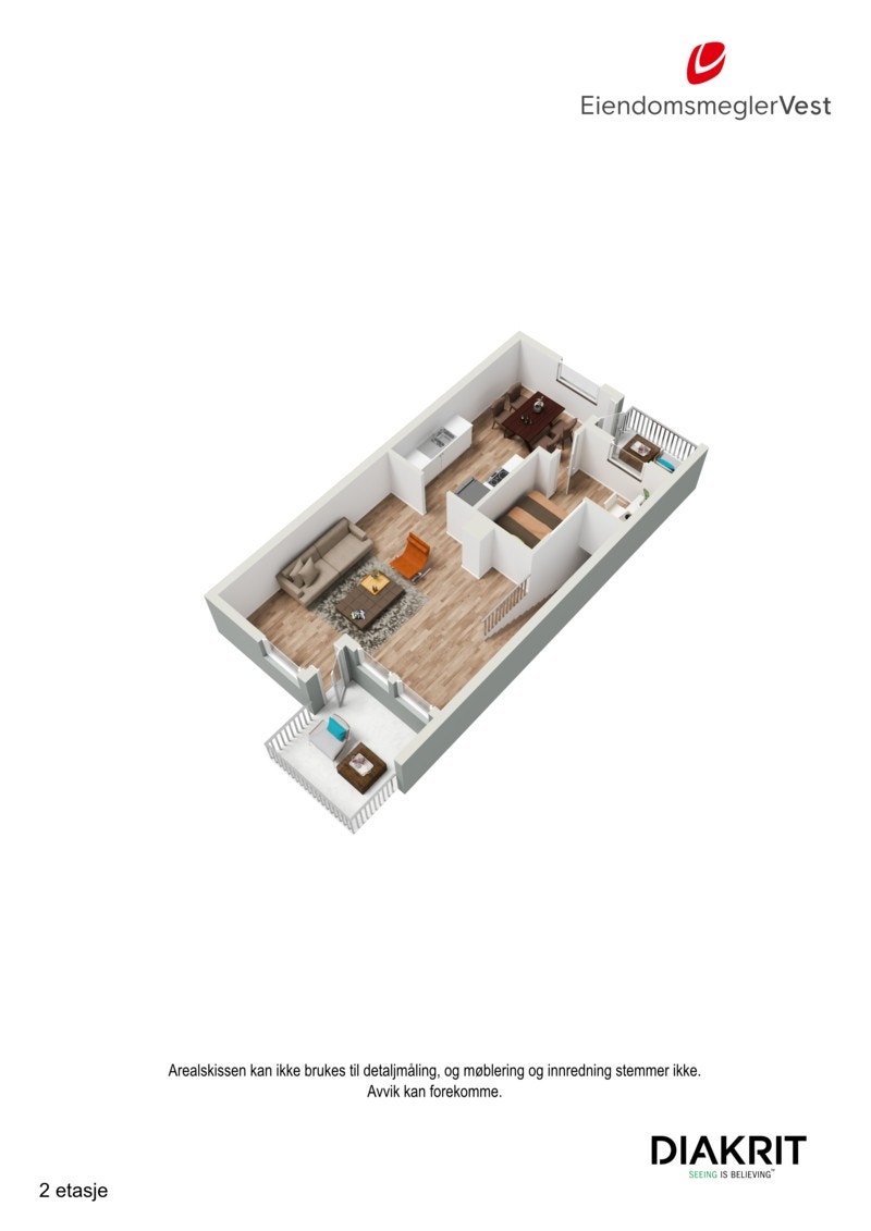 3D planskisse av overetasjen Galleribilde