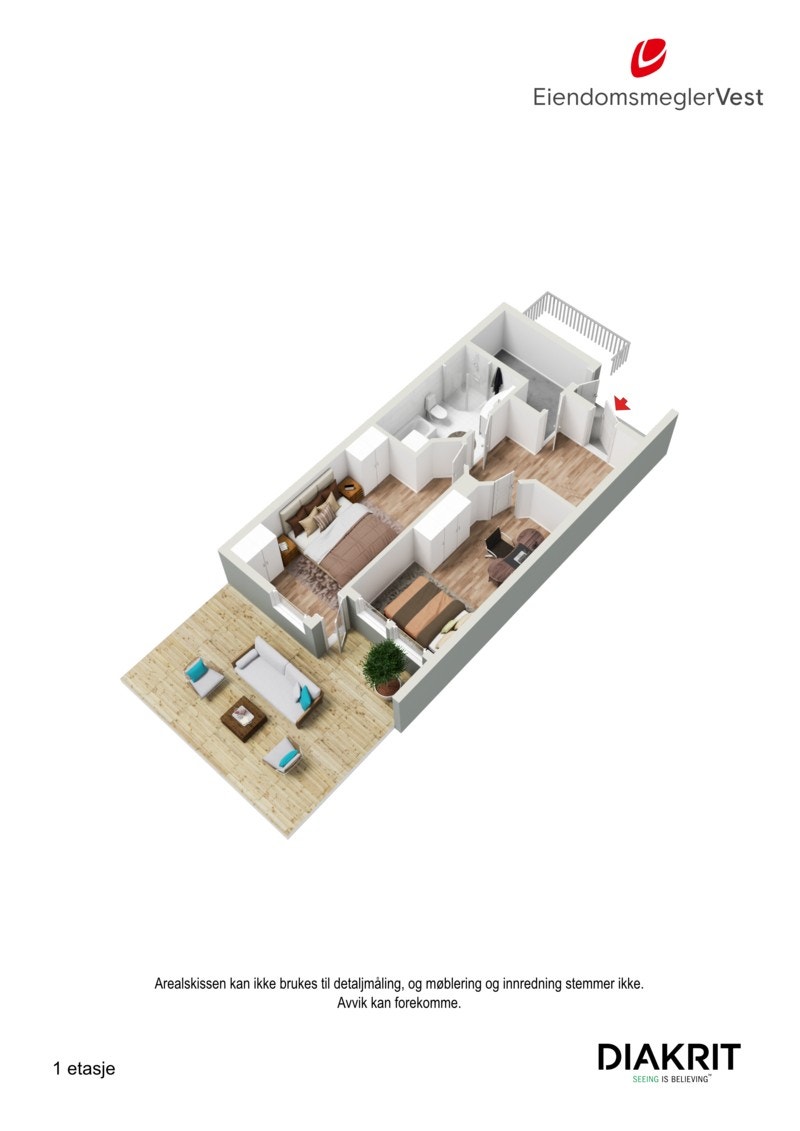 3D planskisse av underetasjen Galleribilde