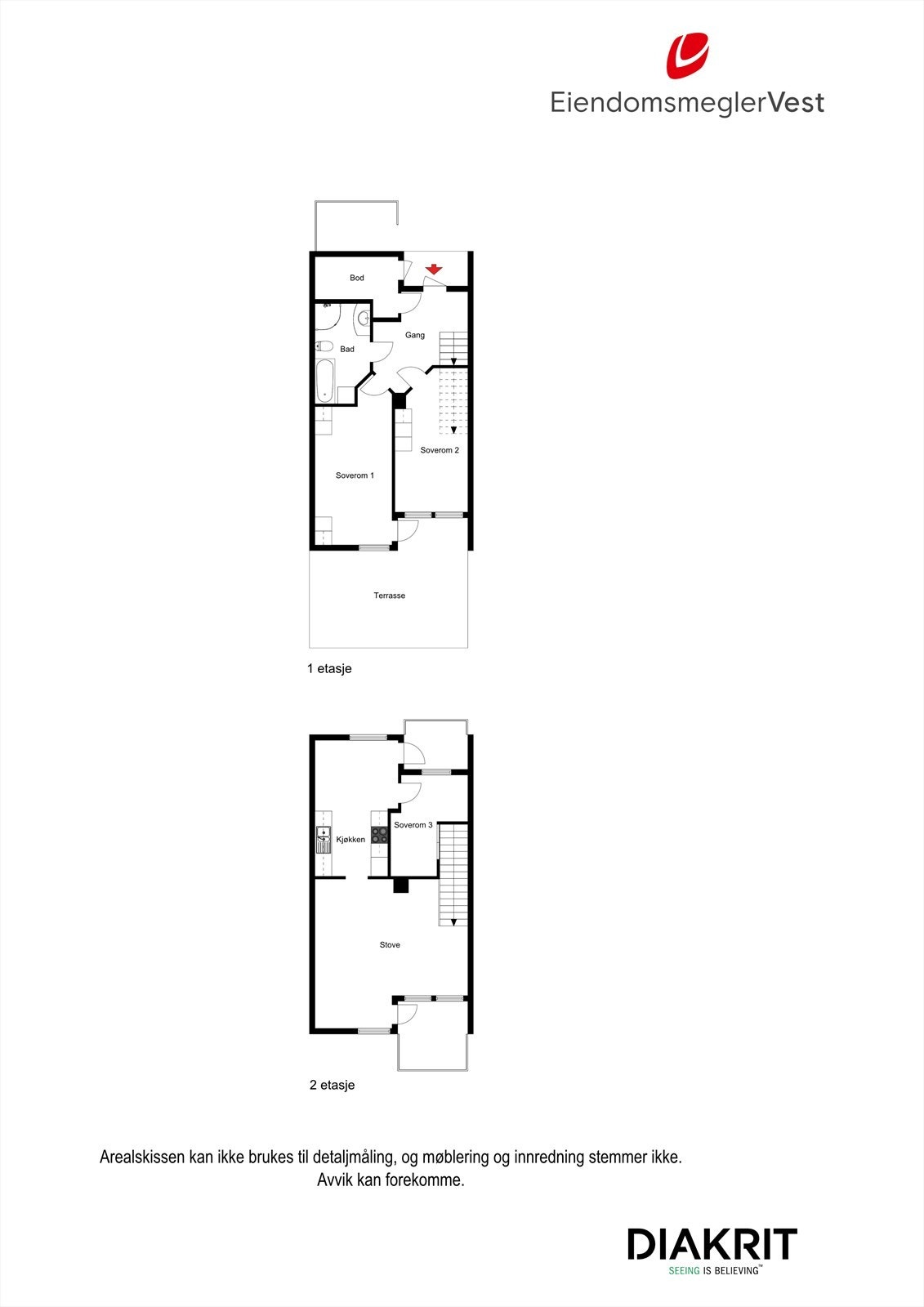 2D planskisse av rekkehuset Galleribilde
