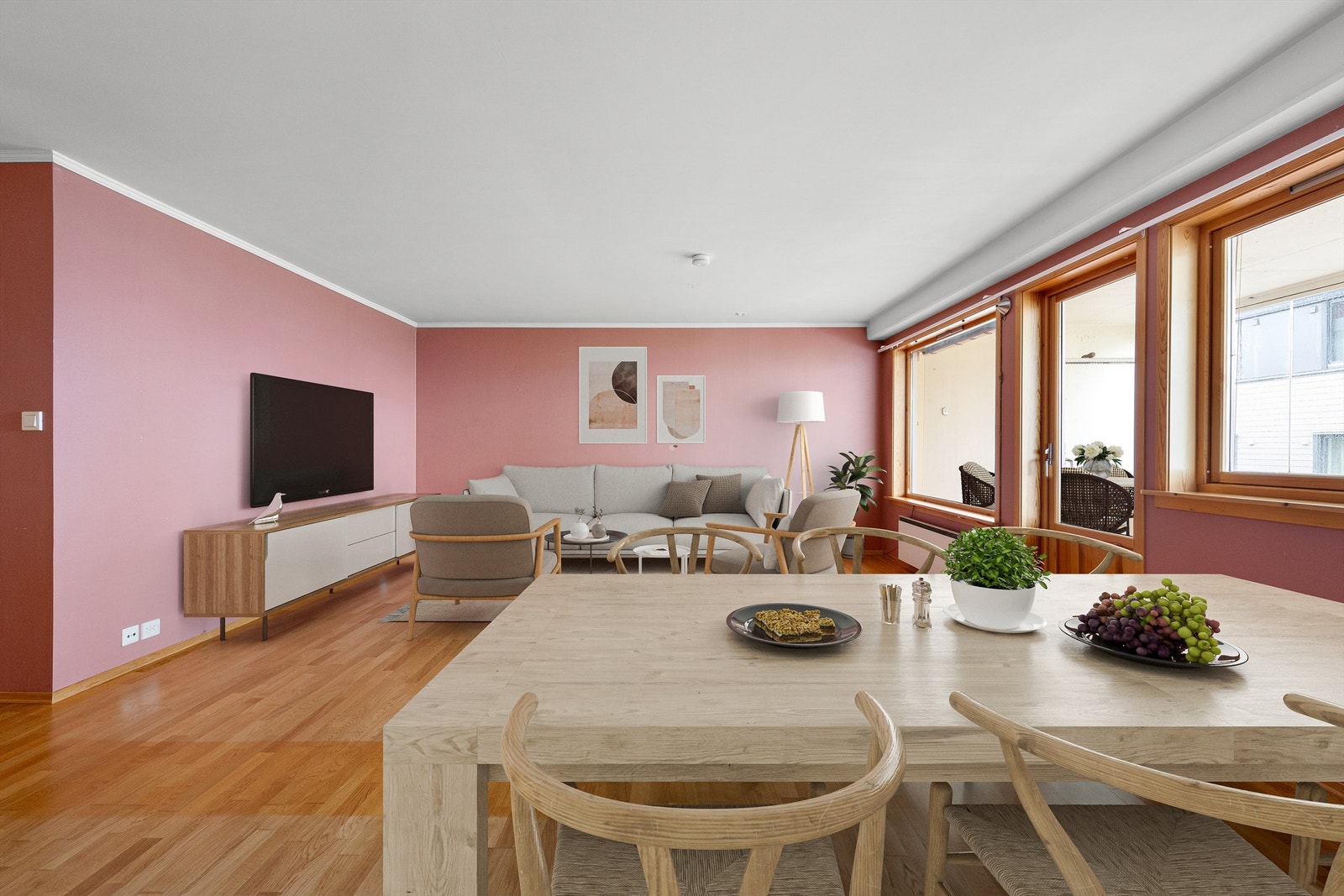 Stuen med digital styling Galleribilde