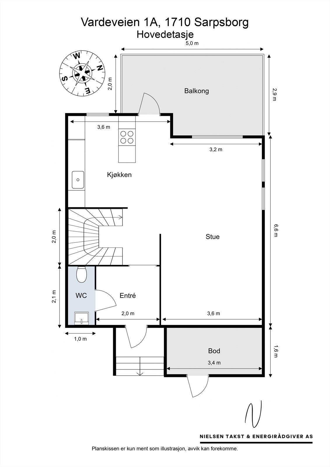 Veiledende skisse av boligens hovedetasje. Galleribilde