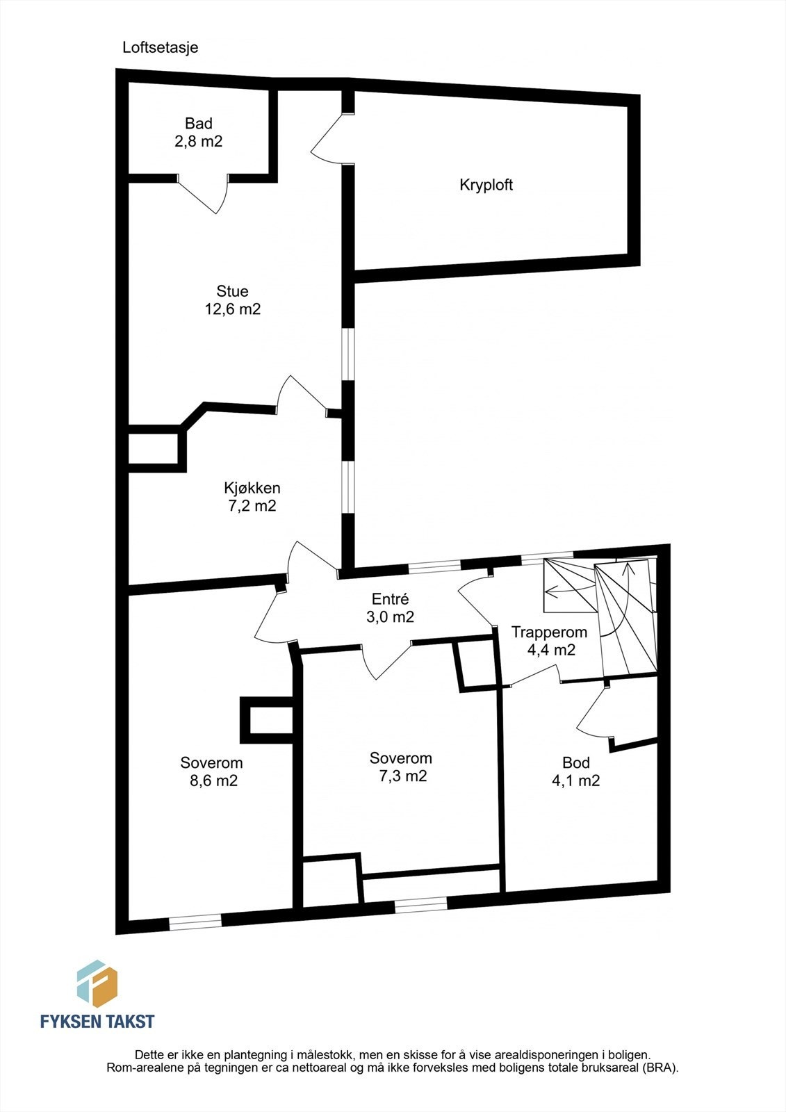 Planskisse loftsetasje Galleribilde