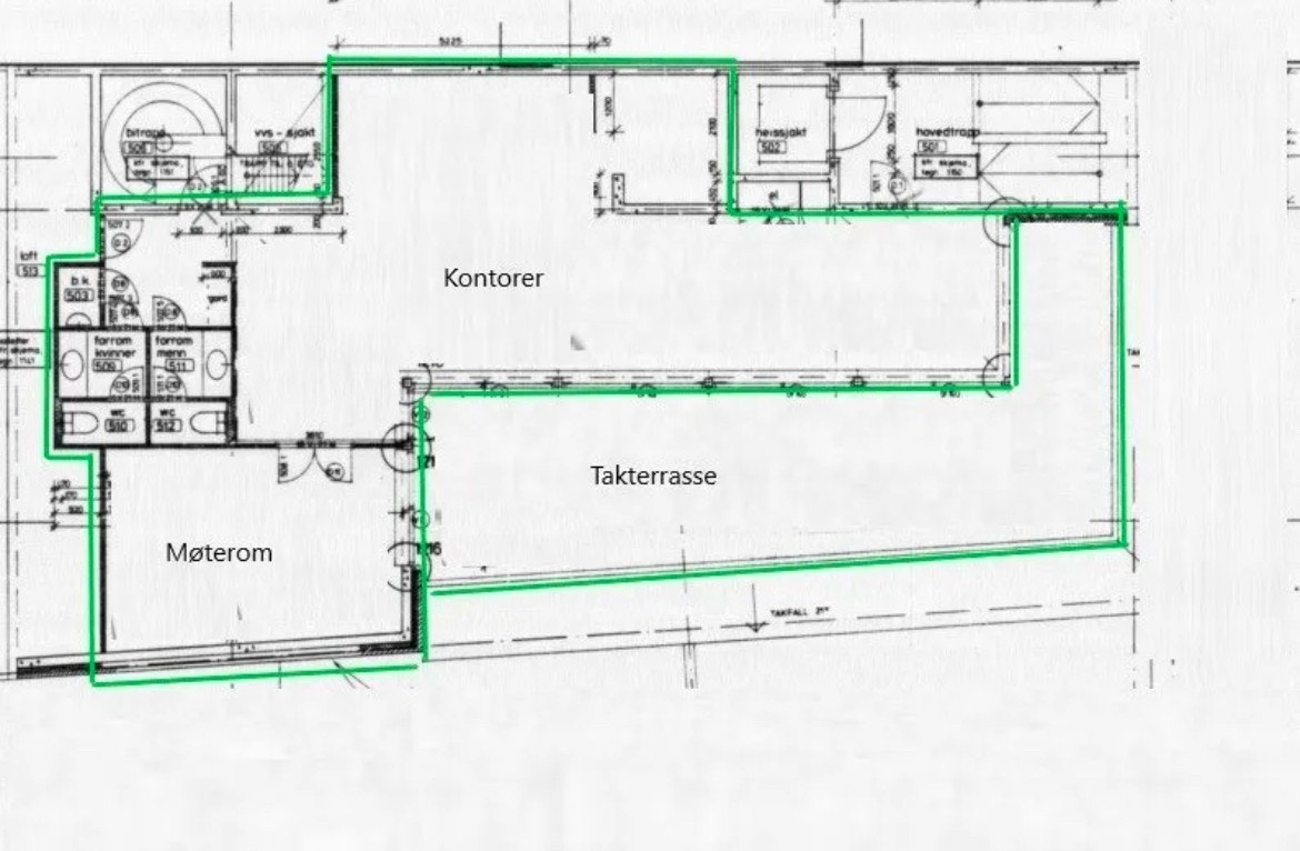 Planskisse 5. etg. BTA 165 KVM Galleribilde