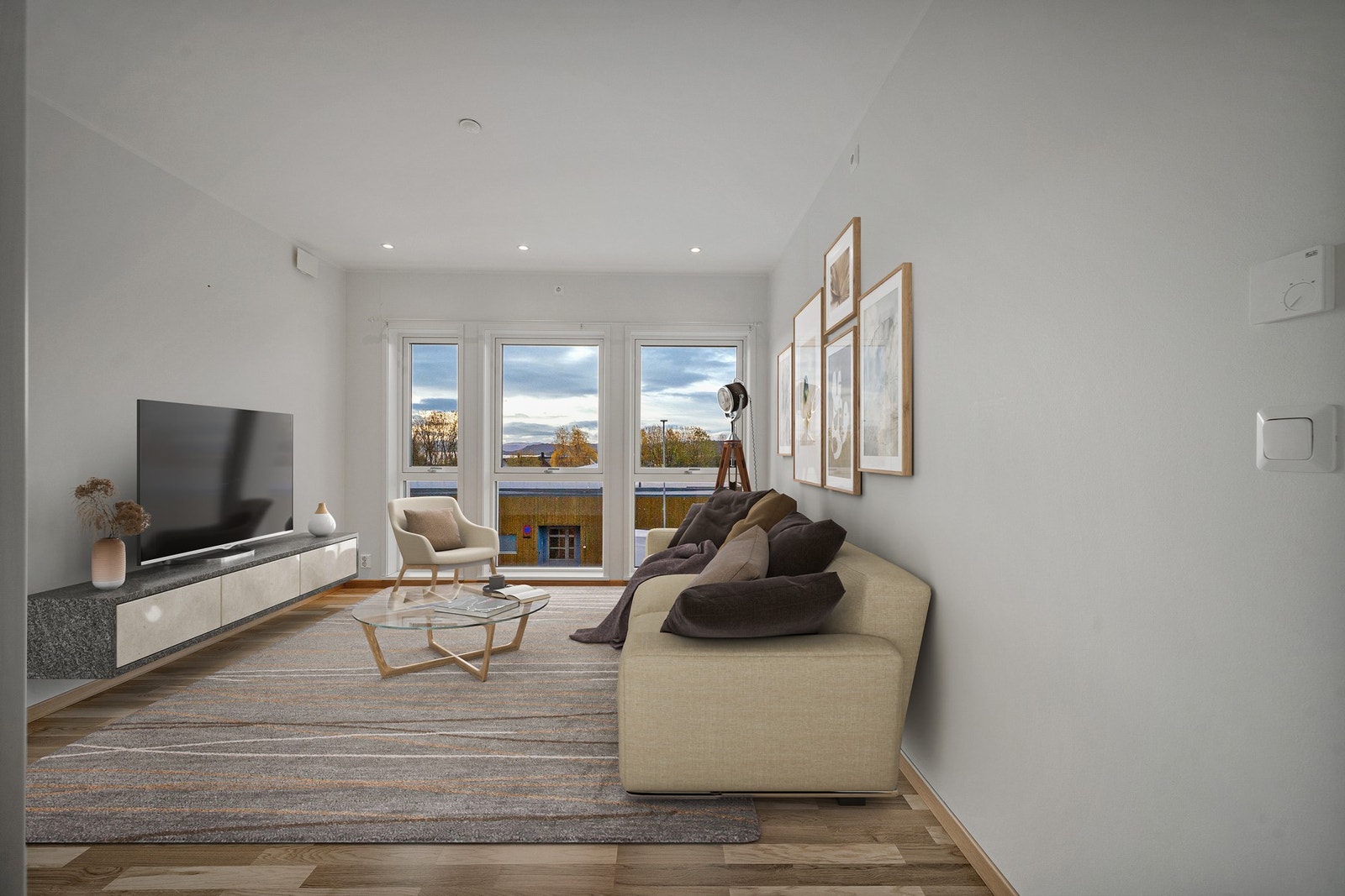 Videre finner vi stue nummer 2, som fungerer godt som en tv-stue Galleribilde