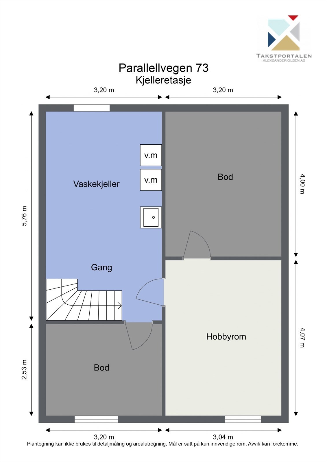 Plantegning kjeller. Det er avvik mellom godkjente byggetegninger og dagens bruk. Galleribilde