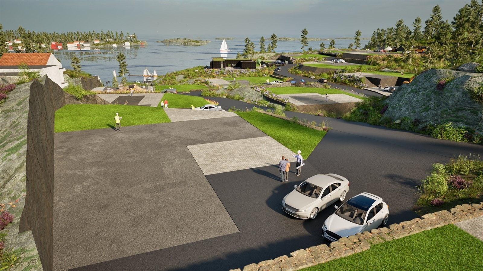 Tomt 2 - Grønt Mulig uteareal Mørkegrått Mulig bygningsareal Galleribilde