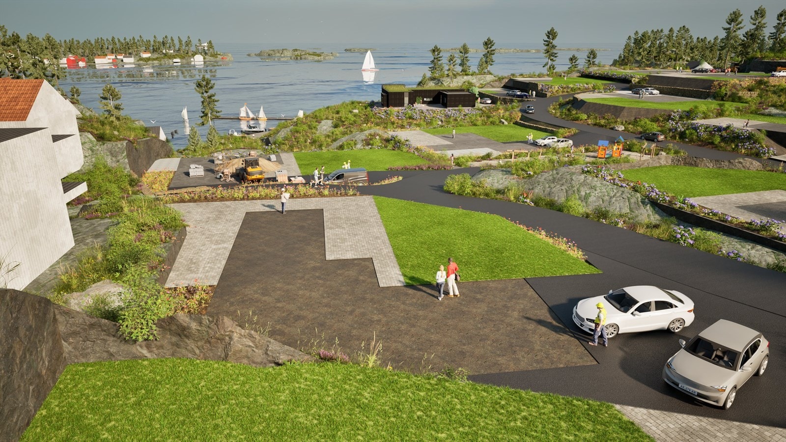 Tomt 3 - Grønt Mulig uteareal Mørkegrått Mulig bygningsareal Galleribilde