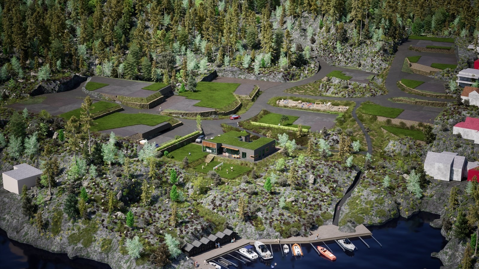 Oversikt med mulig utnyttelse pr tomt Galleribilde