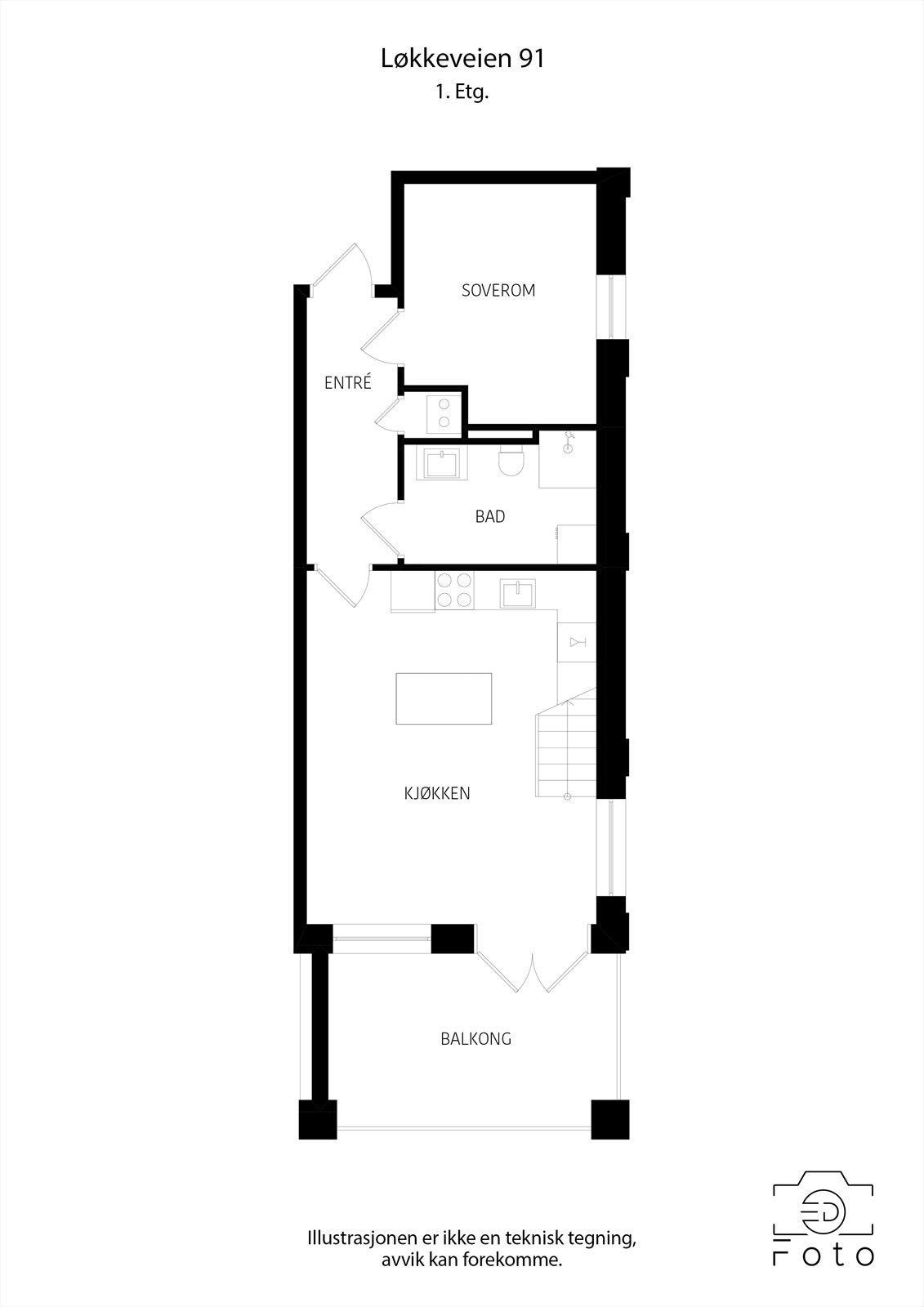 Plantegning 1. etasje Galleribilde