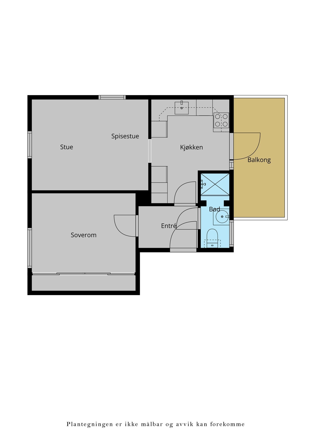 Plantegning - ikke målbar og avvik kan forekomme Galleribilde