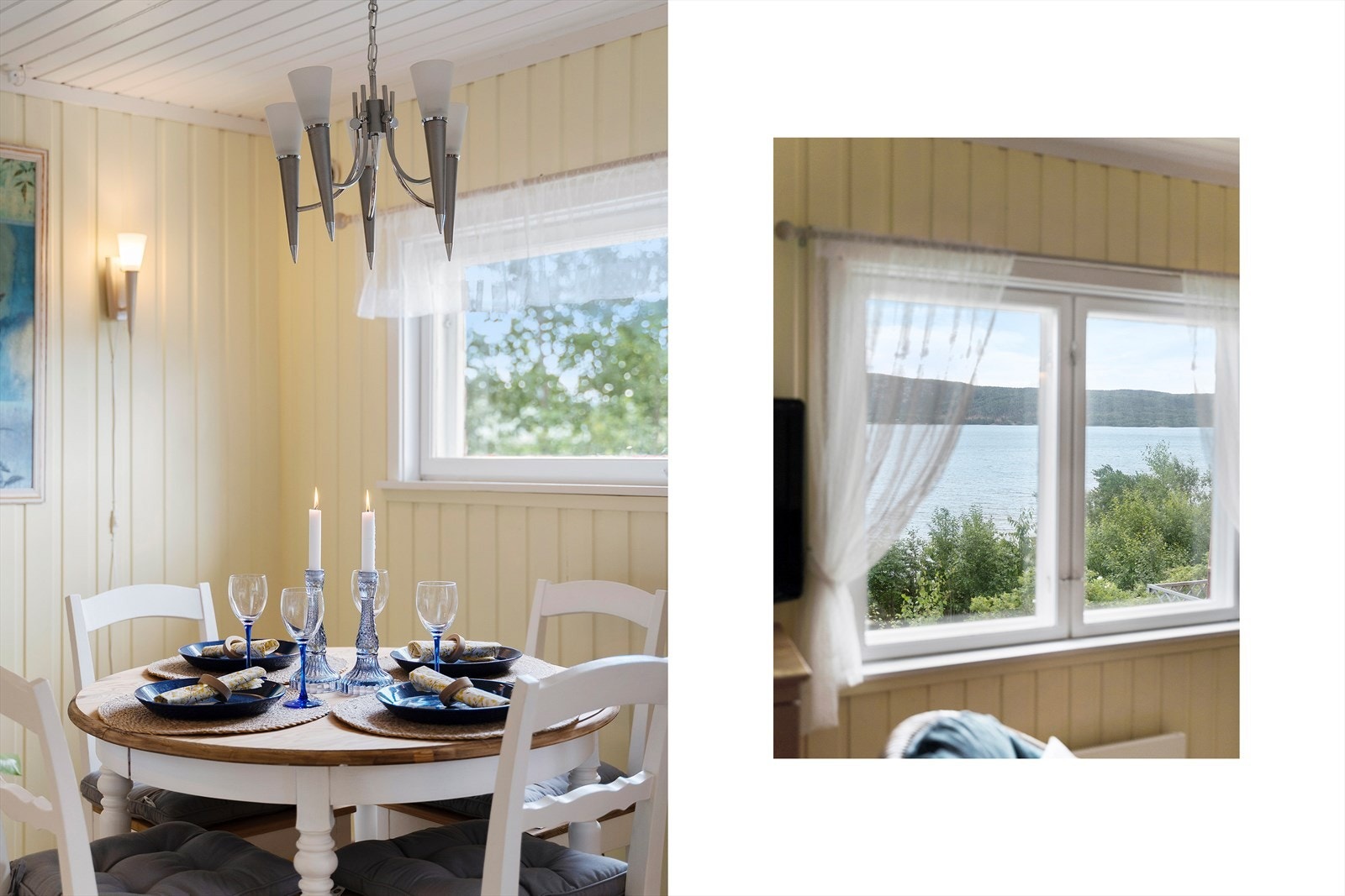 Nyt middagen med fantastisk fjordutsikt. Galleribilde