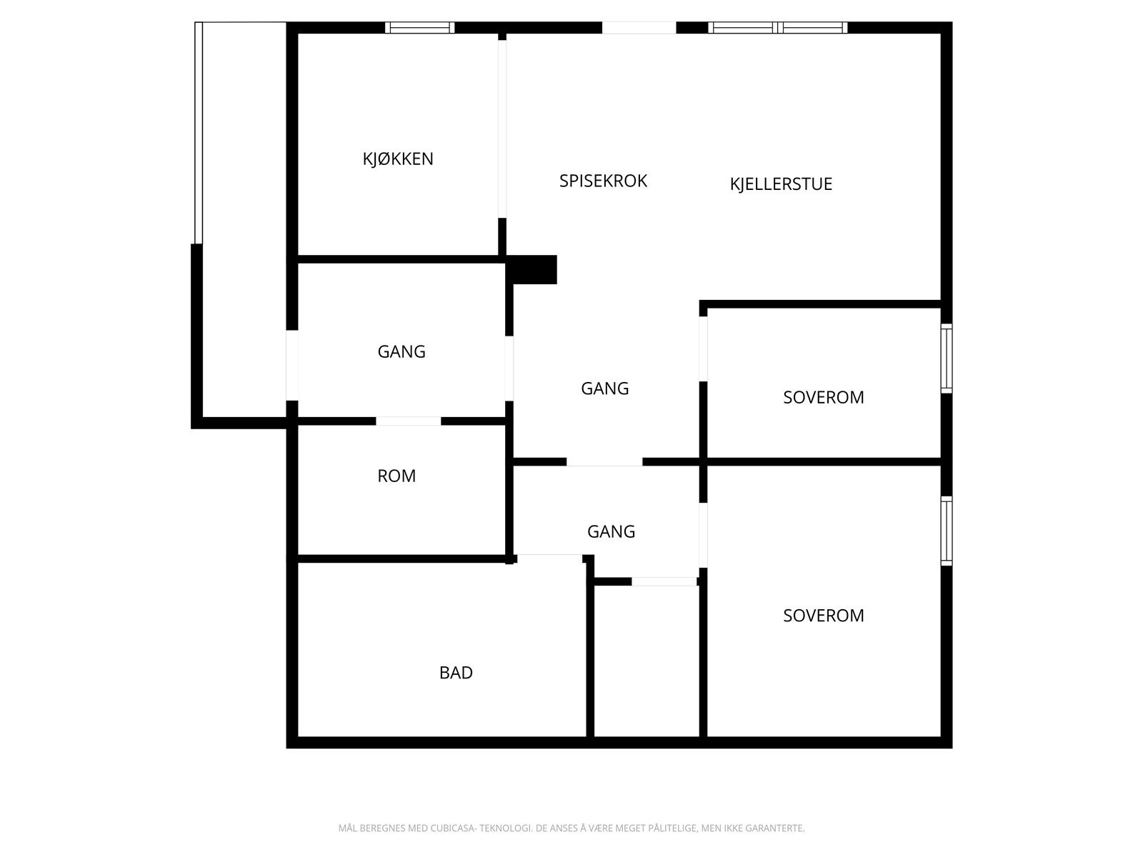 Plantegning underetasje - UTLEIEDEL Galleribilde