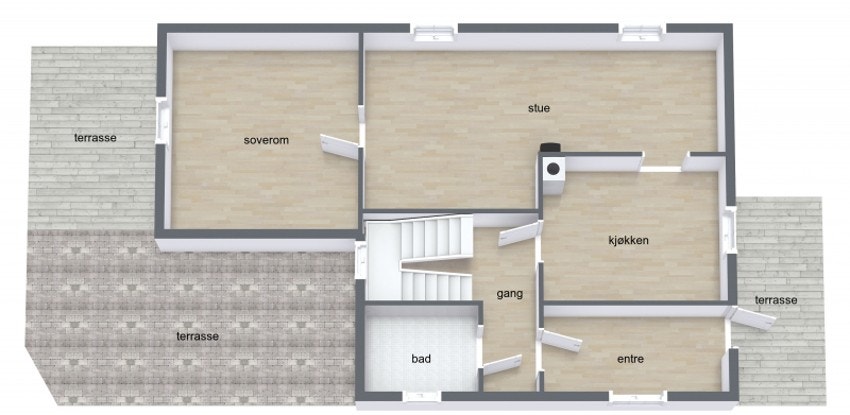 Plantegning 1. etasje Galleribilde