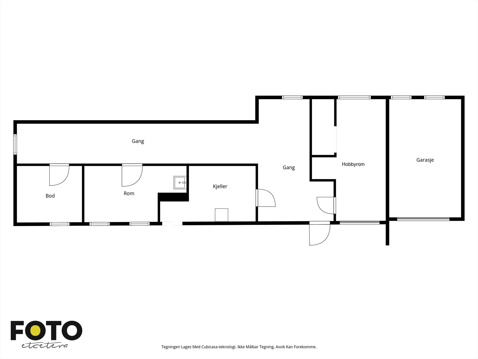 Veiledende planskisse for kjeller - Ikke målbar. Galleribilde