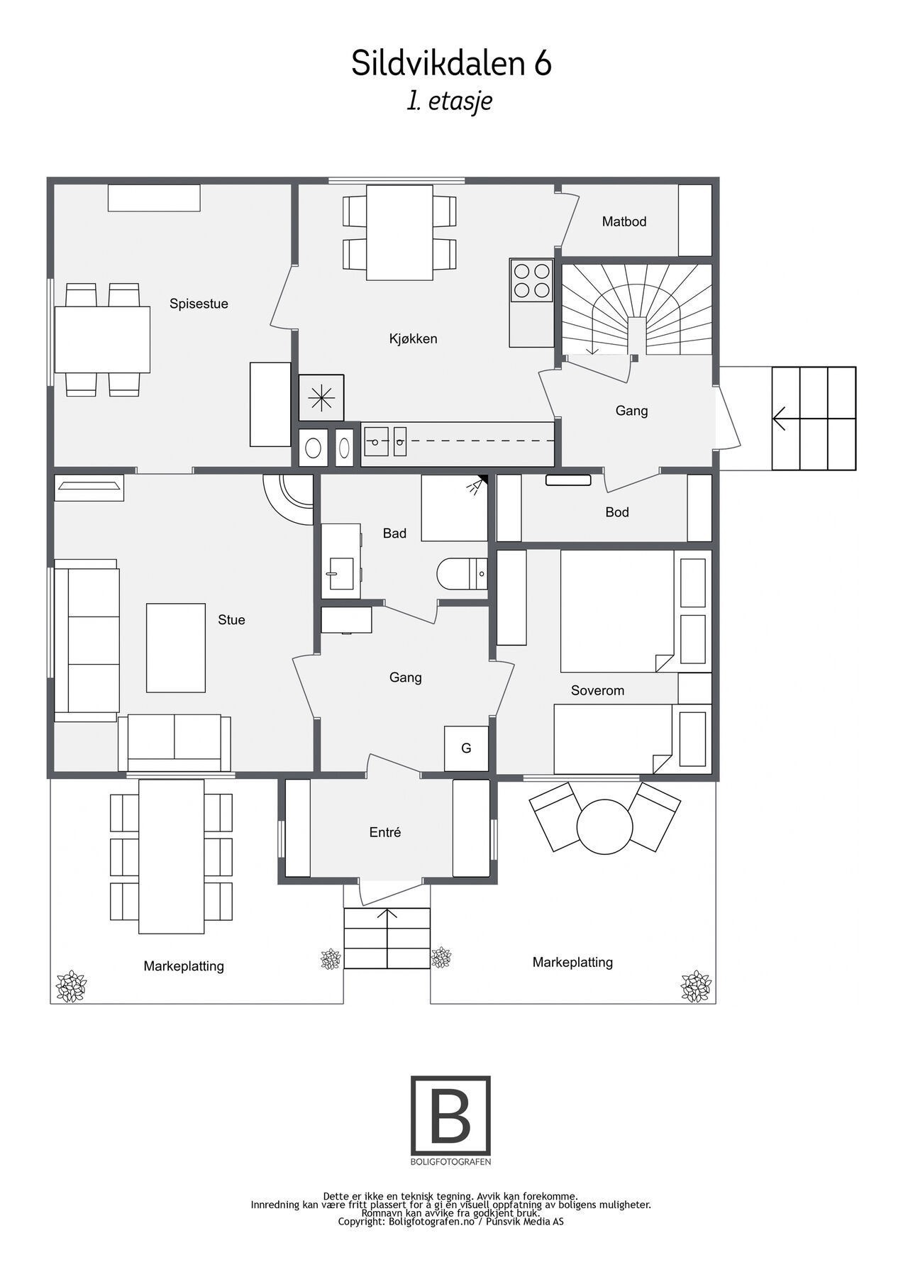 Plantegning 1. etasje Galleribilde