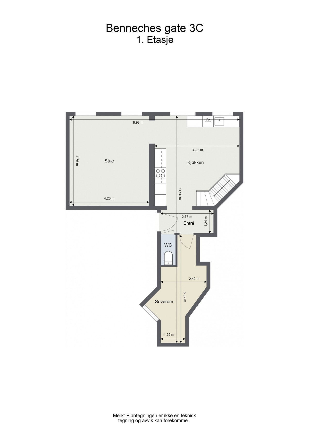 Plantegning 1. etasje Galleribilde