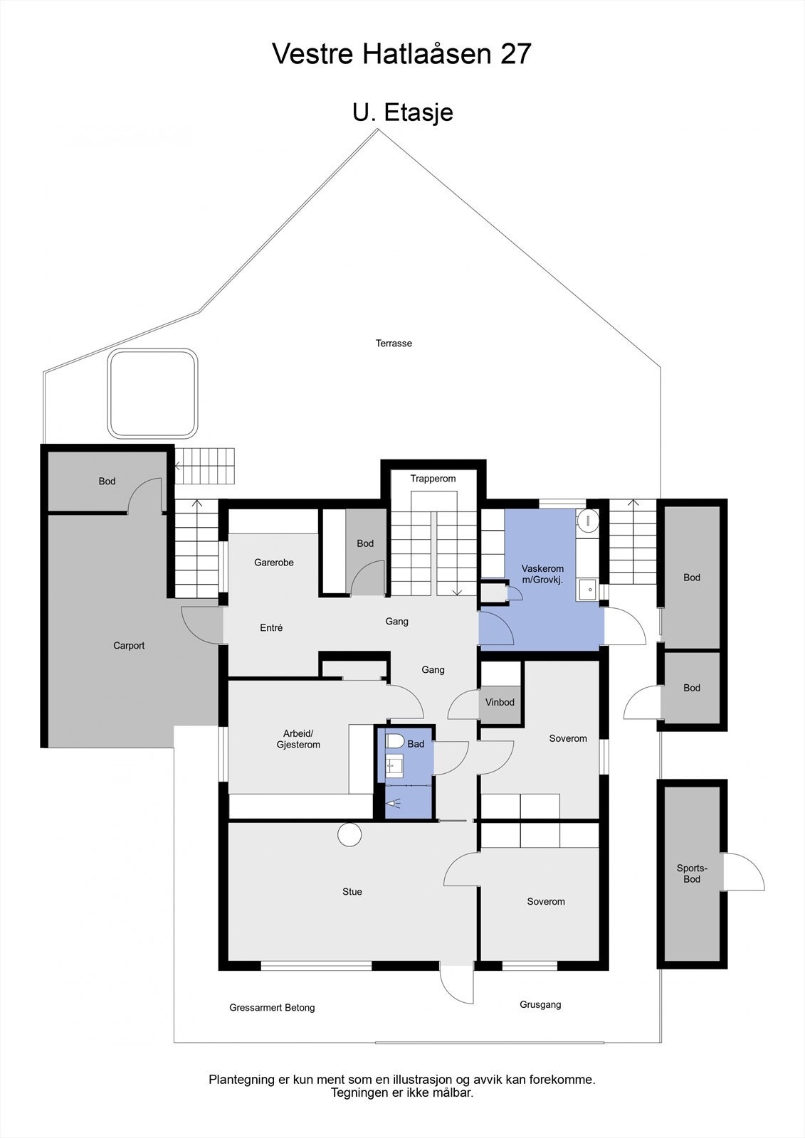 2 D plantegning underetasje Galleribilde