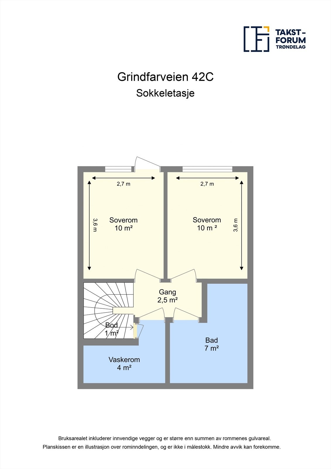 Planskisse sokkeletasje. Galleribilde