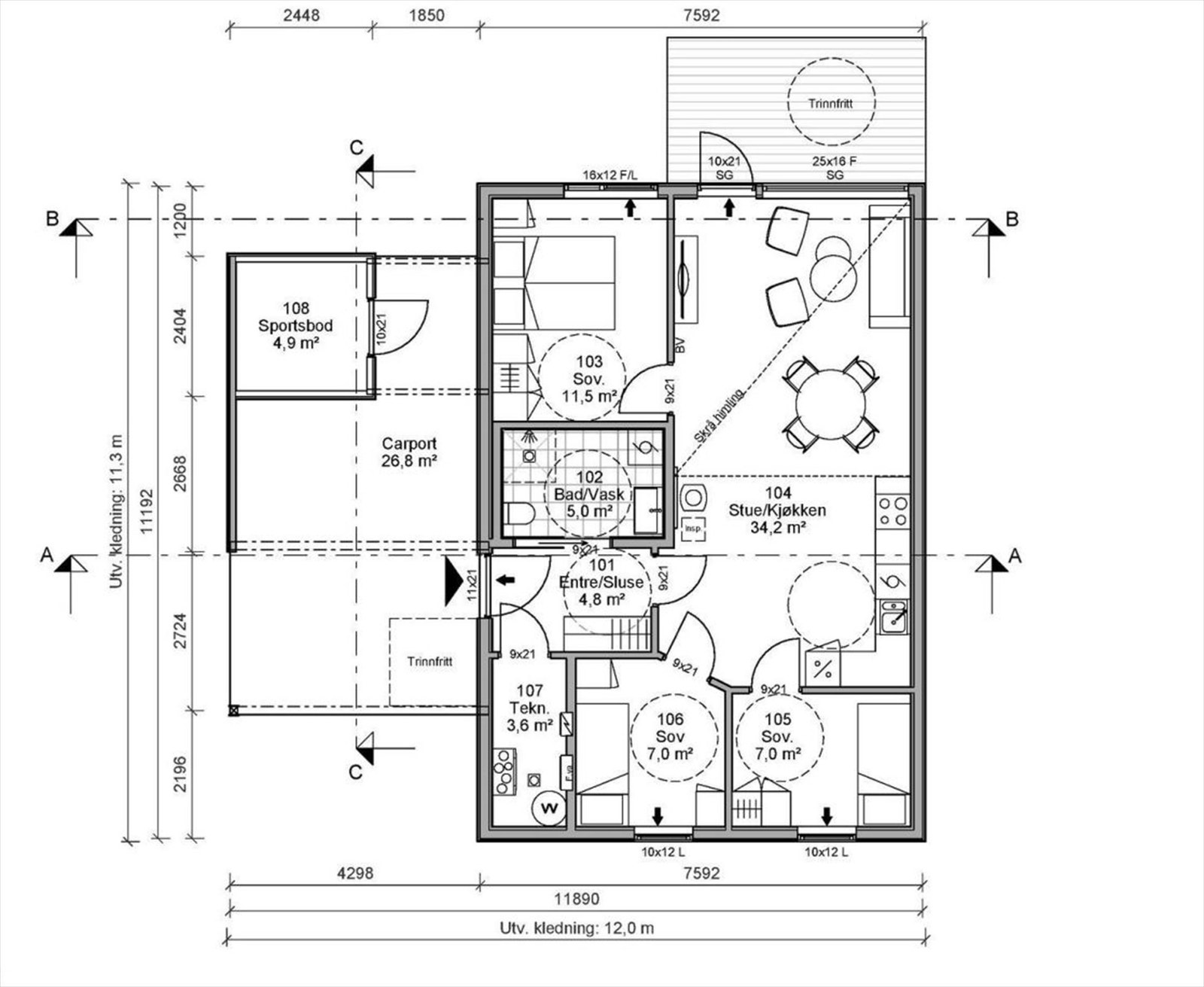 Plantegning Spikkelia 20 Galleribilde