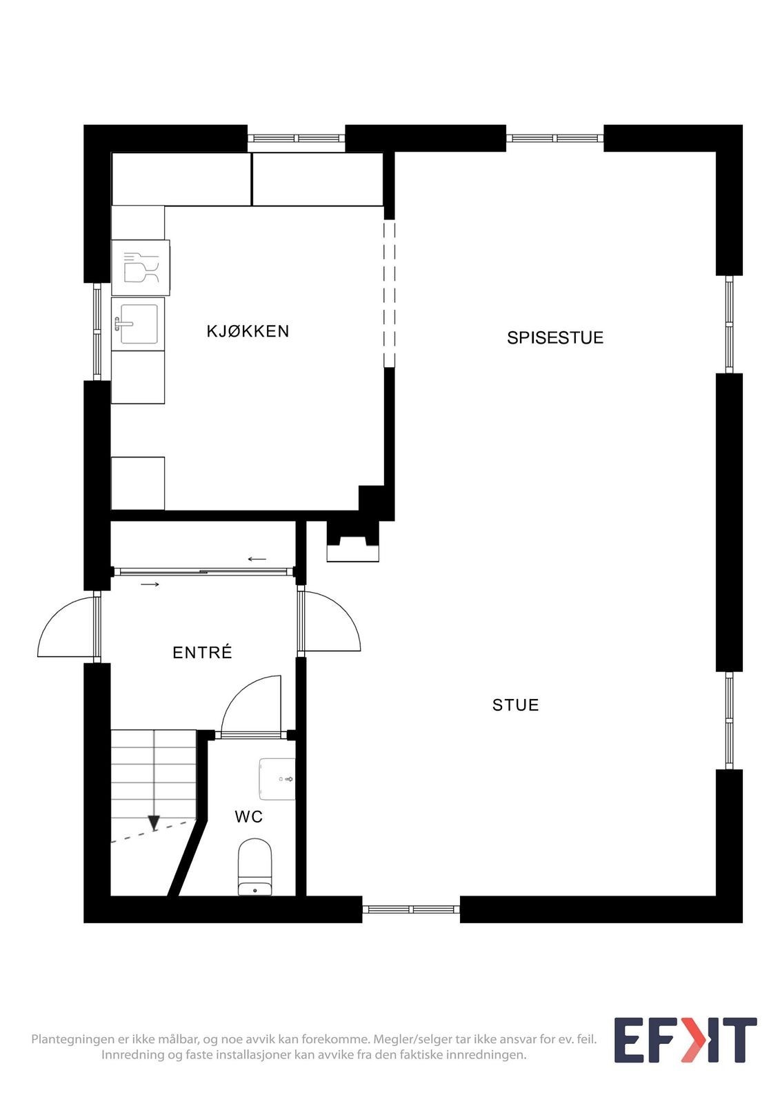 Plantegning 1. etasje Galleribilde