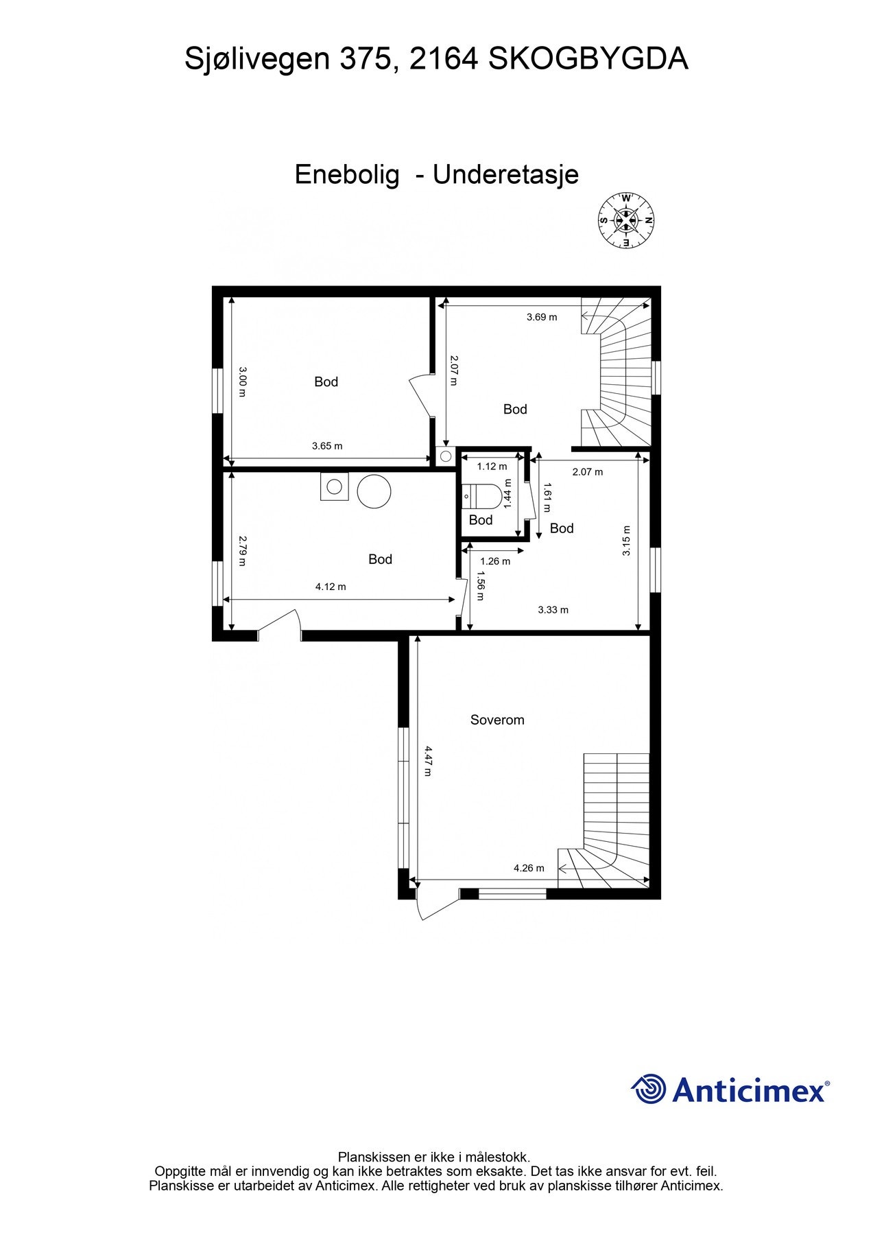 Planskisse kjeller. Galleribilde