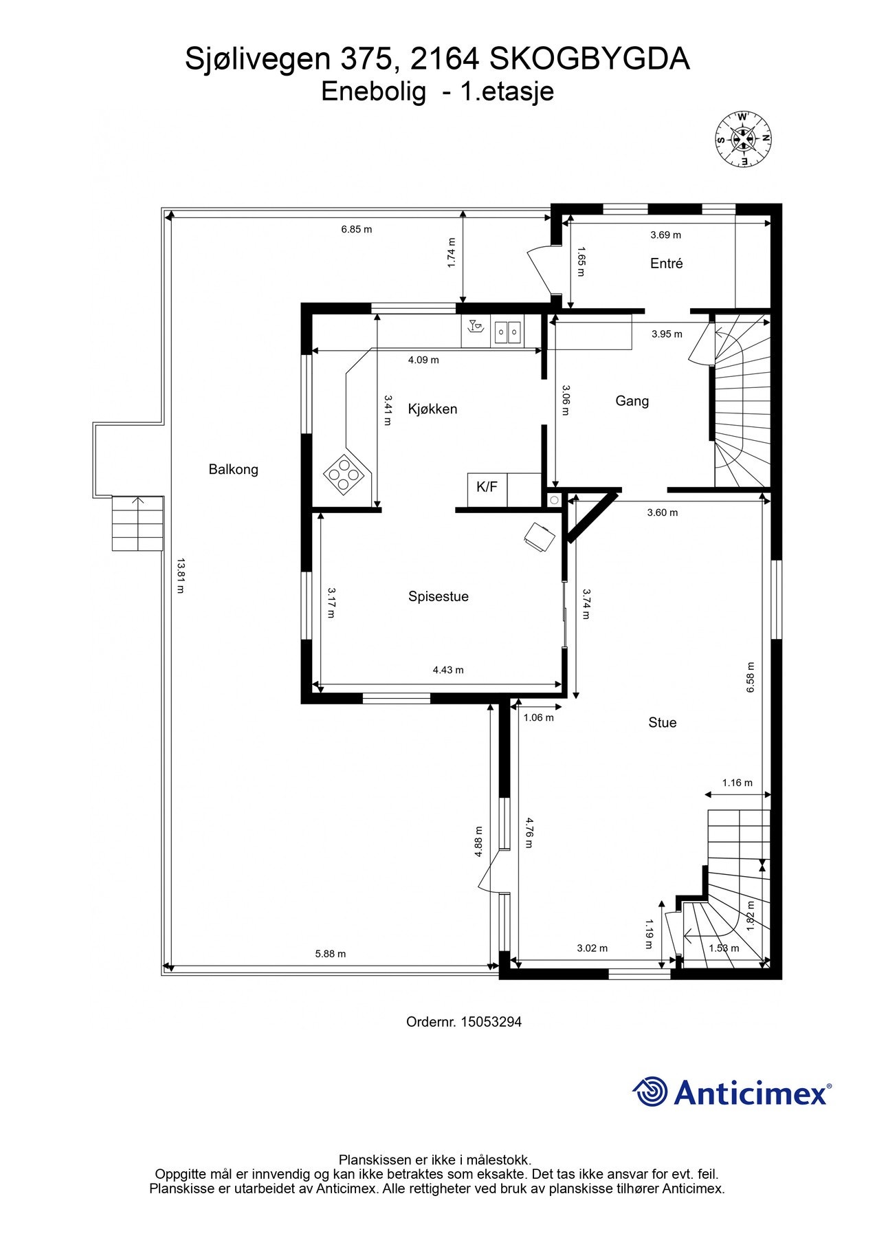 Planskisse 1. etasje. Galleribilde