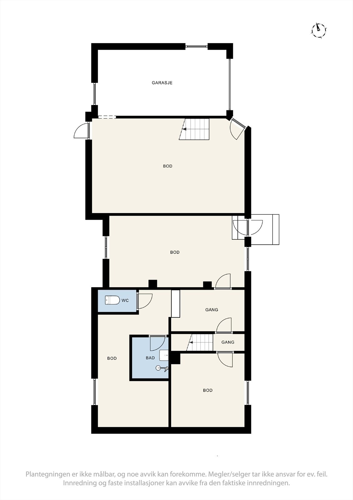 Plantegning kjeller og garasje Galleribilde