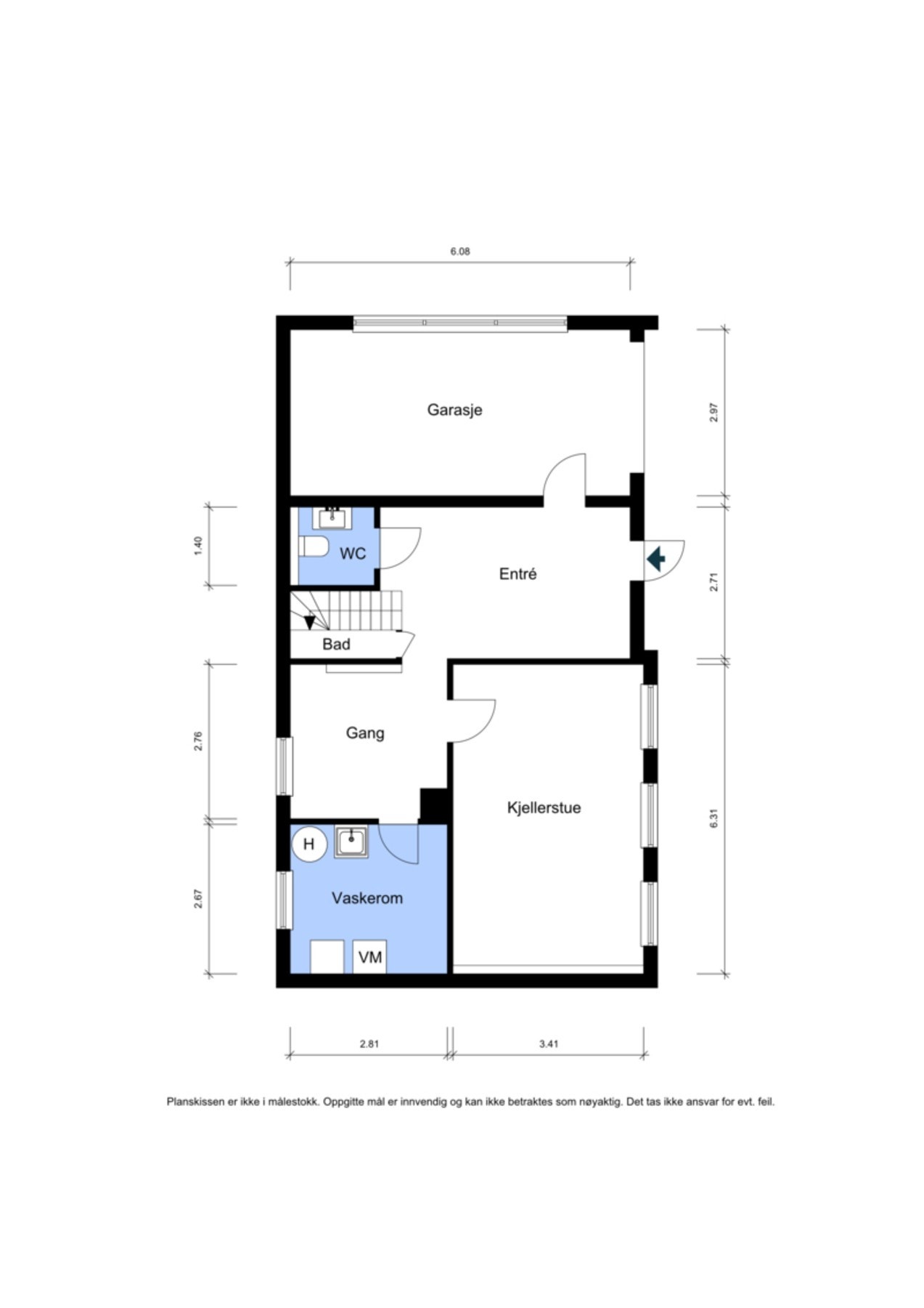 Plantegning underetasje. Galleribilde