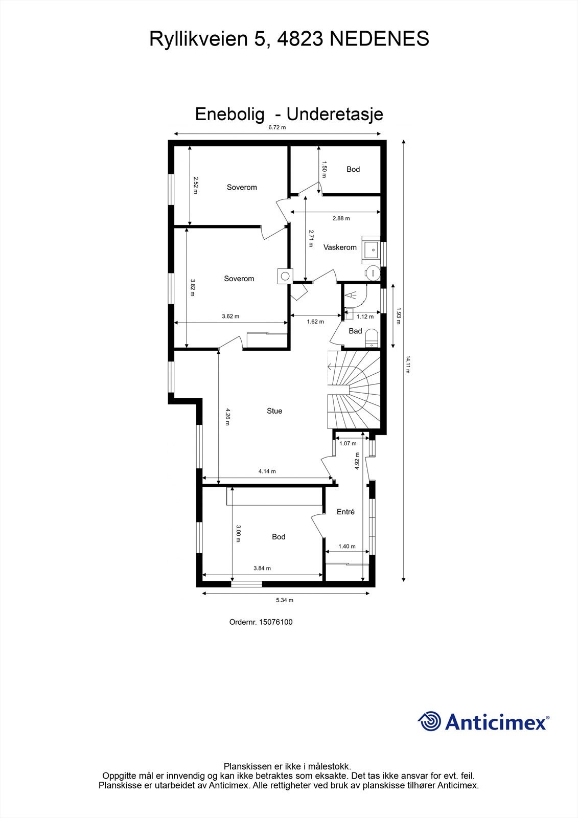 Plantegning underetasje Galleribilde