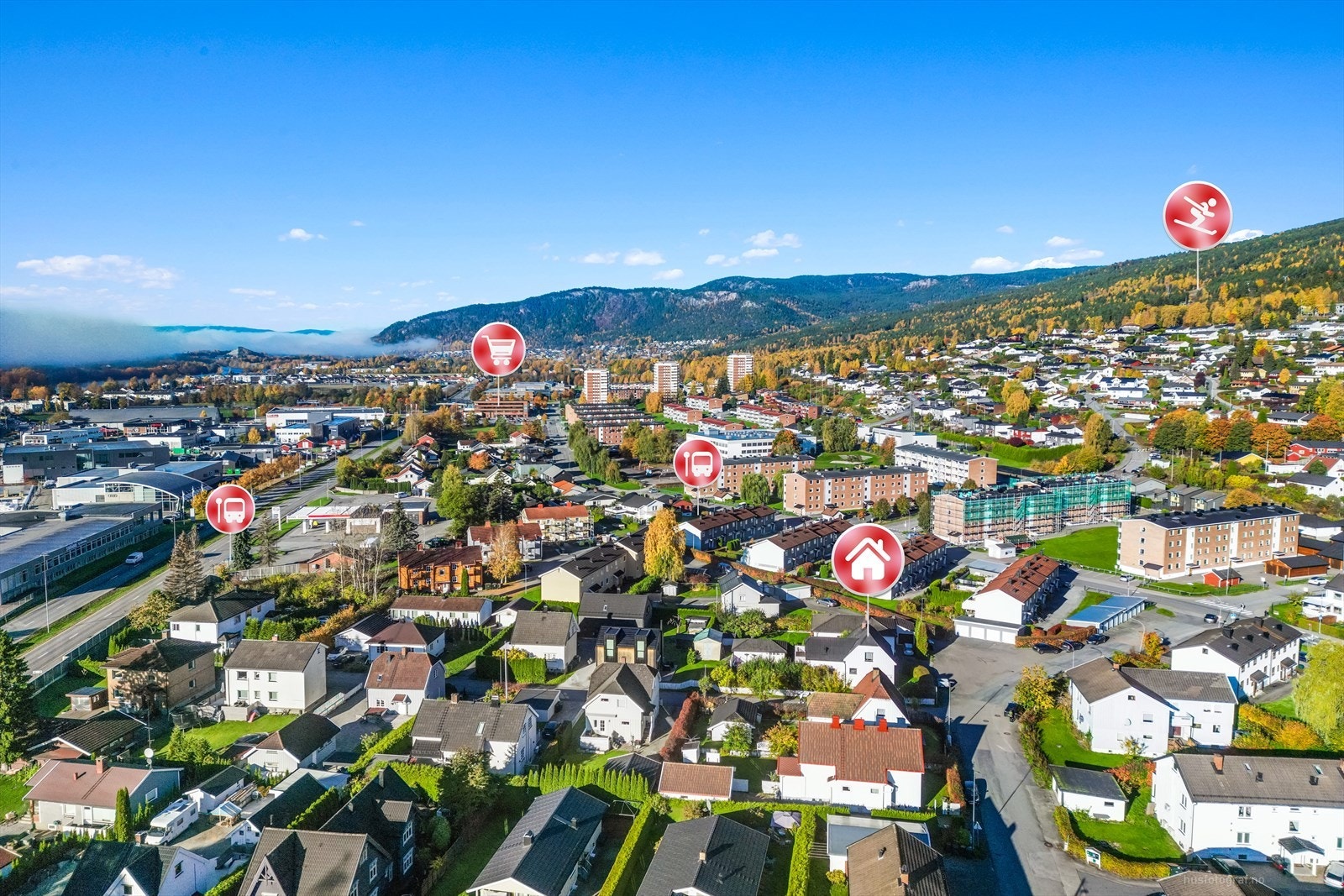 Områdebilde tatt med drone. Galleribilde