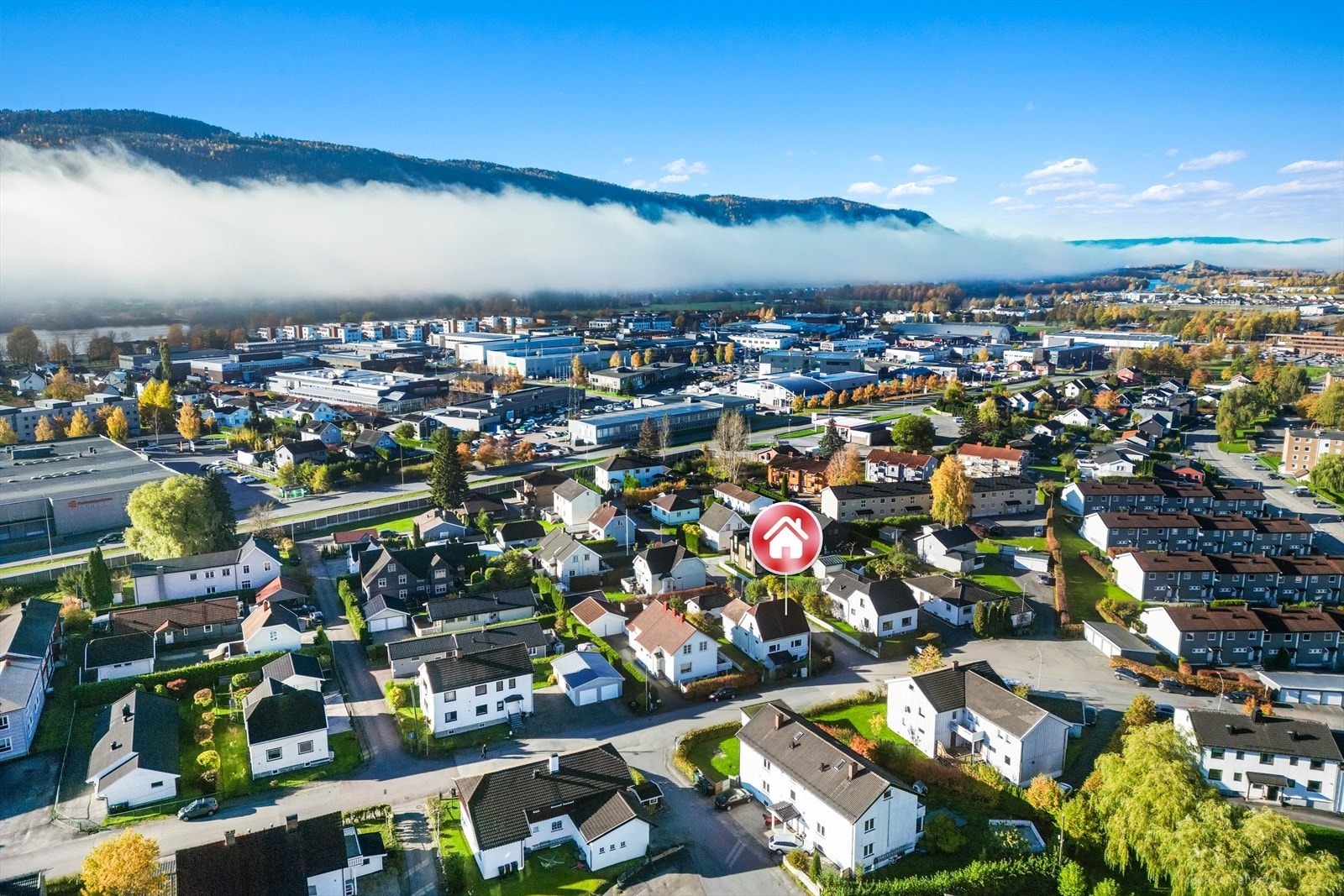 Områdebilde tatt med drone. Galleribilde