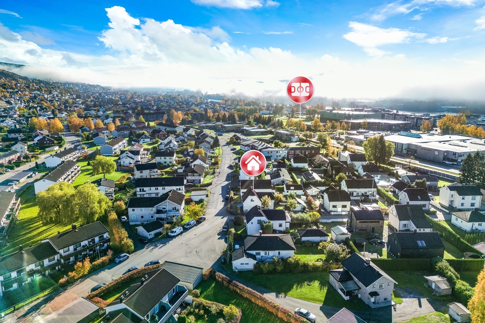 Områdebilde tatt med drone. Galleribilde