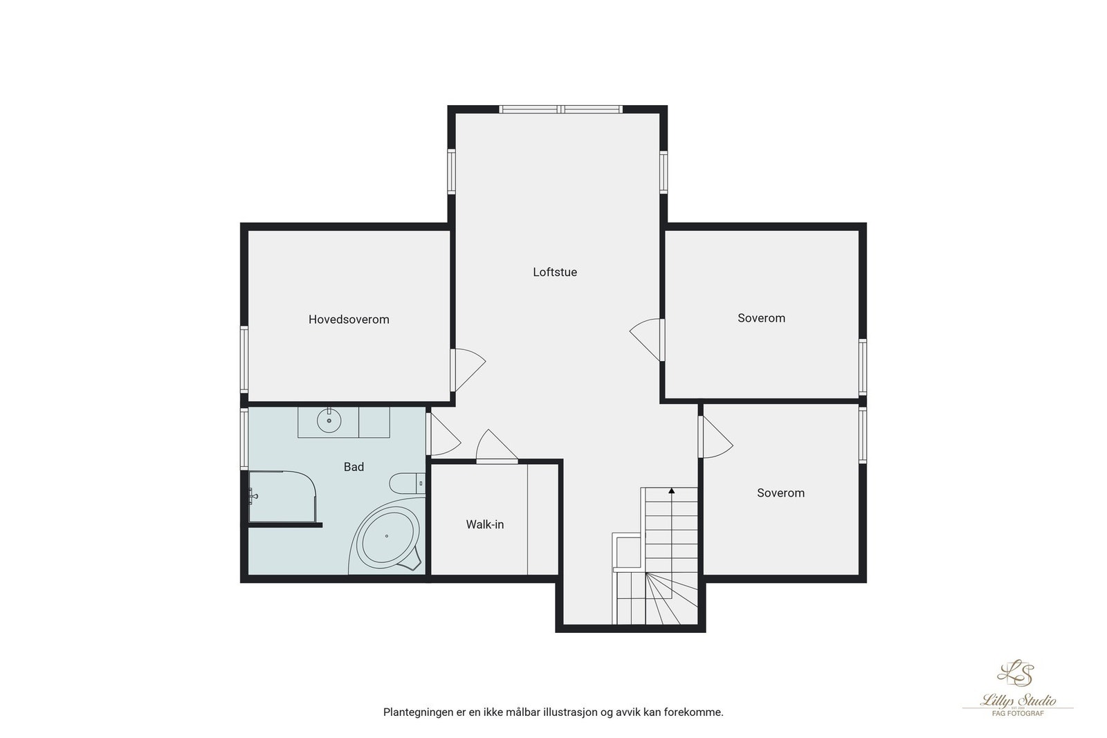 Plantegning loft. Galleribilde