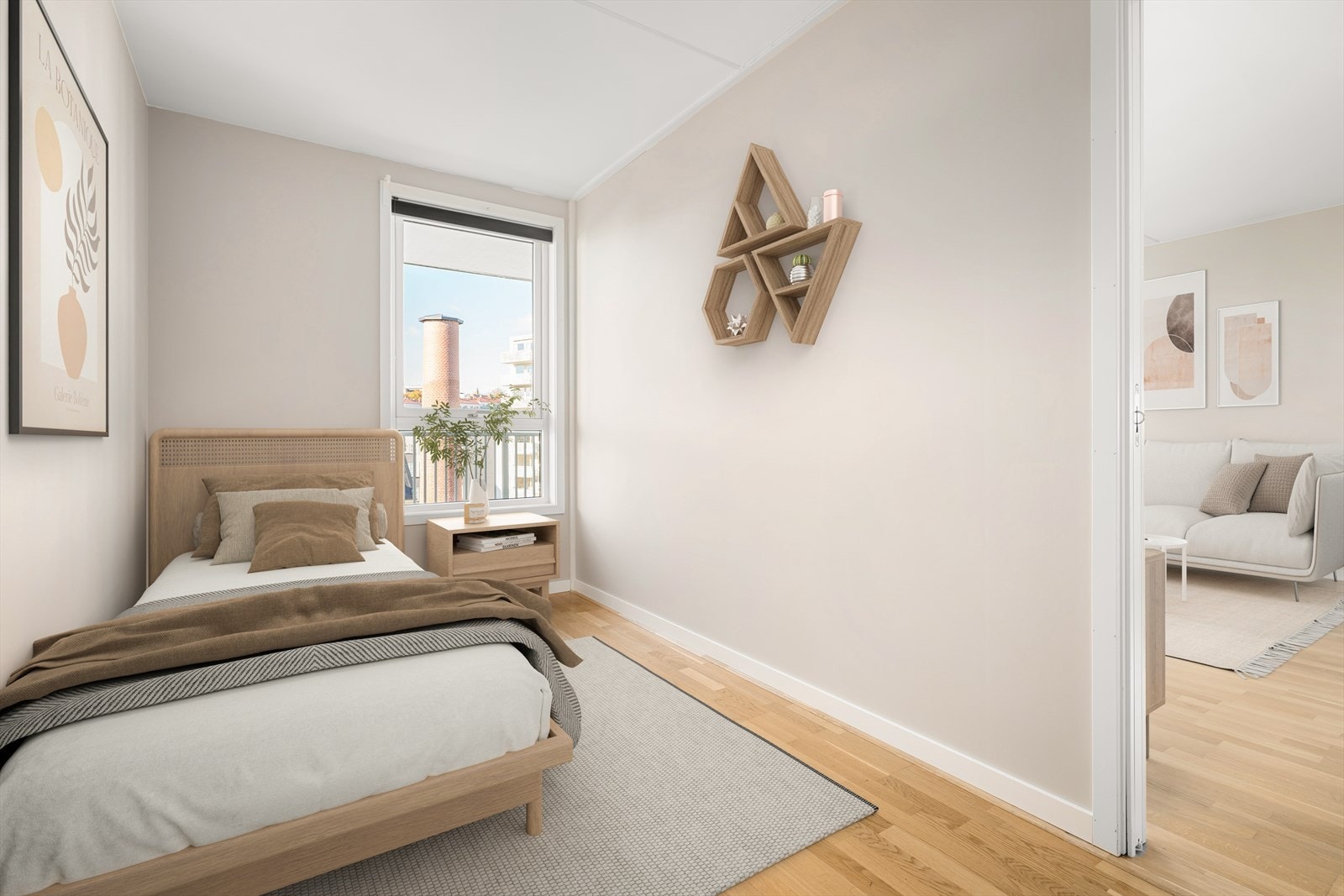 (AI-stylet bilde - illustrerer hvordan rommet kan innredes) Galleribilde