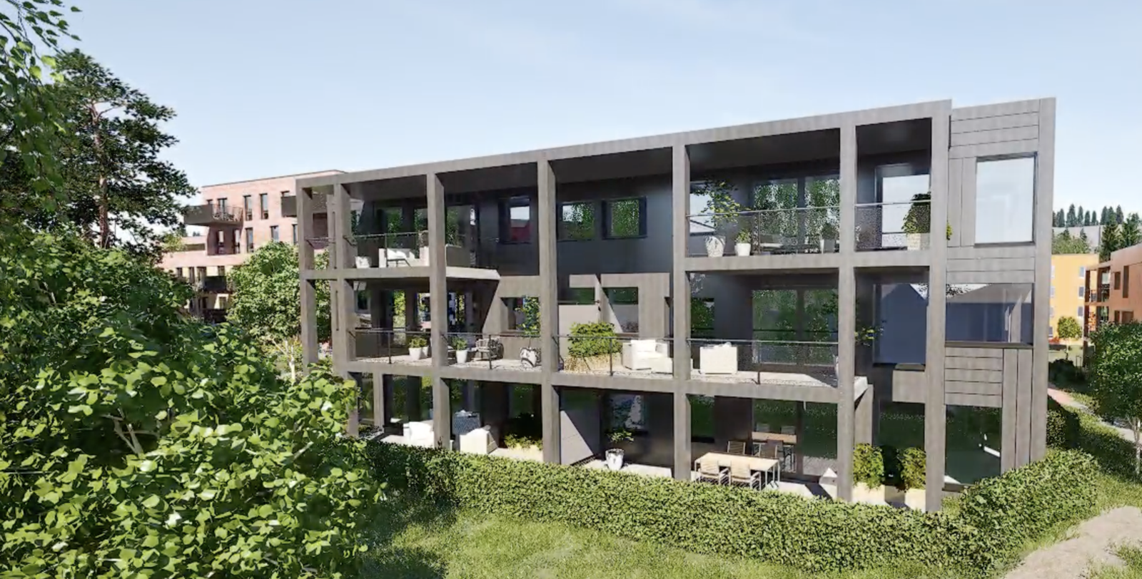 Bilde er lånt fra utbygger og er kun ment som en illustrasjon av prosjektet. Bilde vil avvike fra ferdig leveranse og fra den aktuelle leiligheten Galleribilde