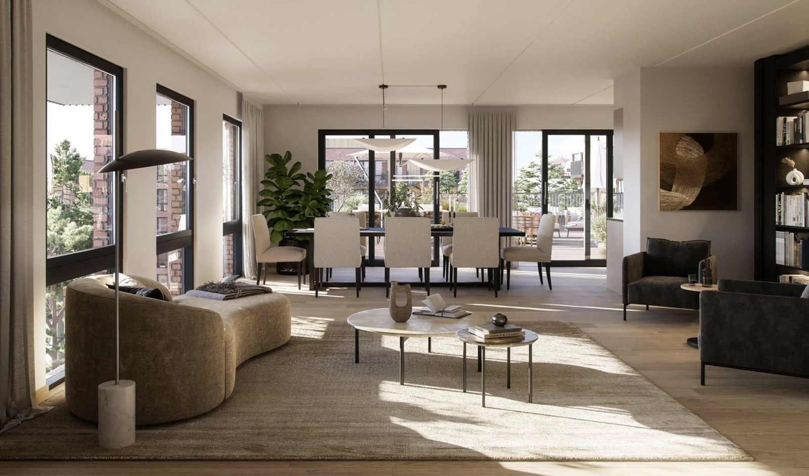 Bilde er lånt fra utbygger og er kun ment som en illustrasjon av prosjektet. Bilde vil avvike fra ferdig leveranse og fra den aktuelle leiligheten Galleribilde