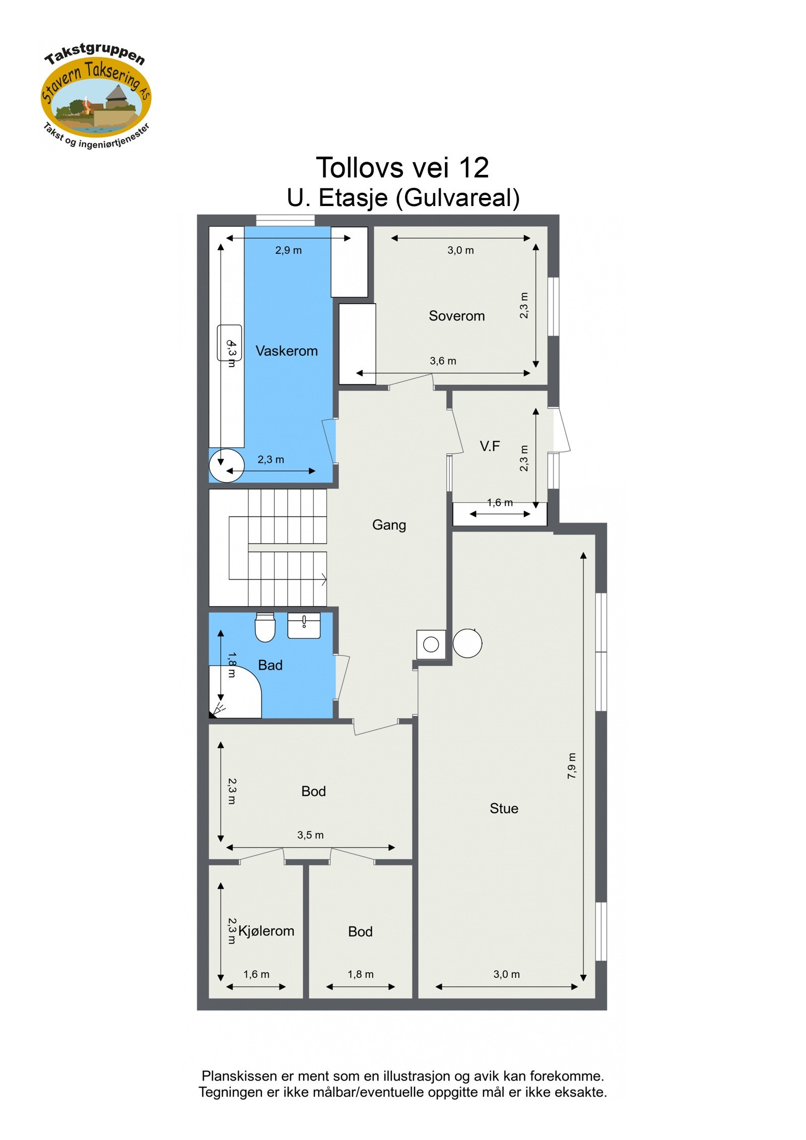 Plantegning U. etg. Galleribilde