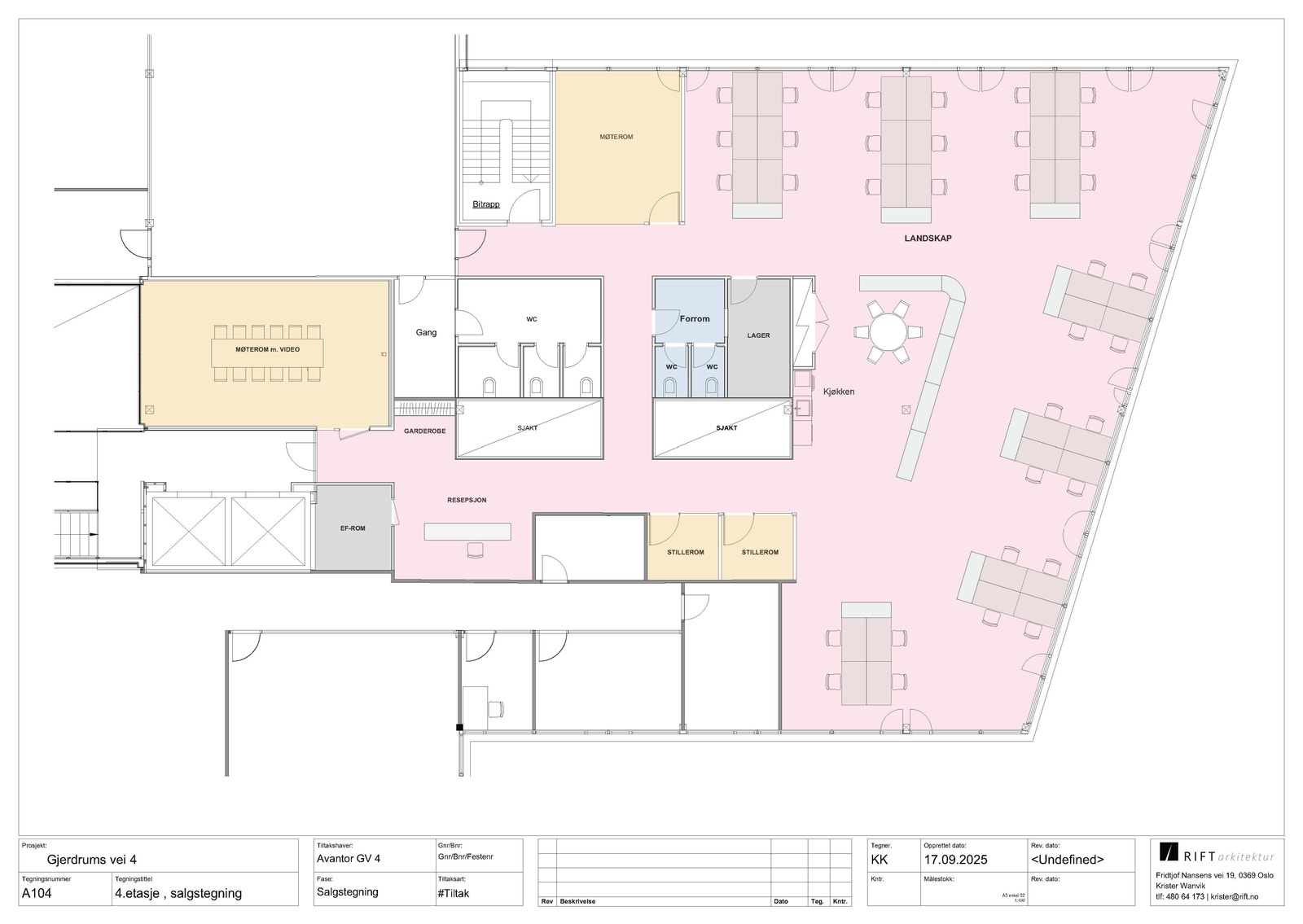 Planskisse som viser muligheter i lokalene. Utleier vil i samråd med ny leietaker finne en endelig planløsning, og bli enige om tilpasningene som skal til for at dette lokalet skal passe din virksomhet. Galleribilde