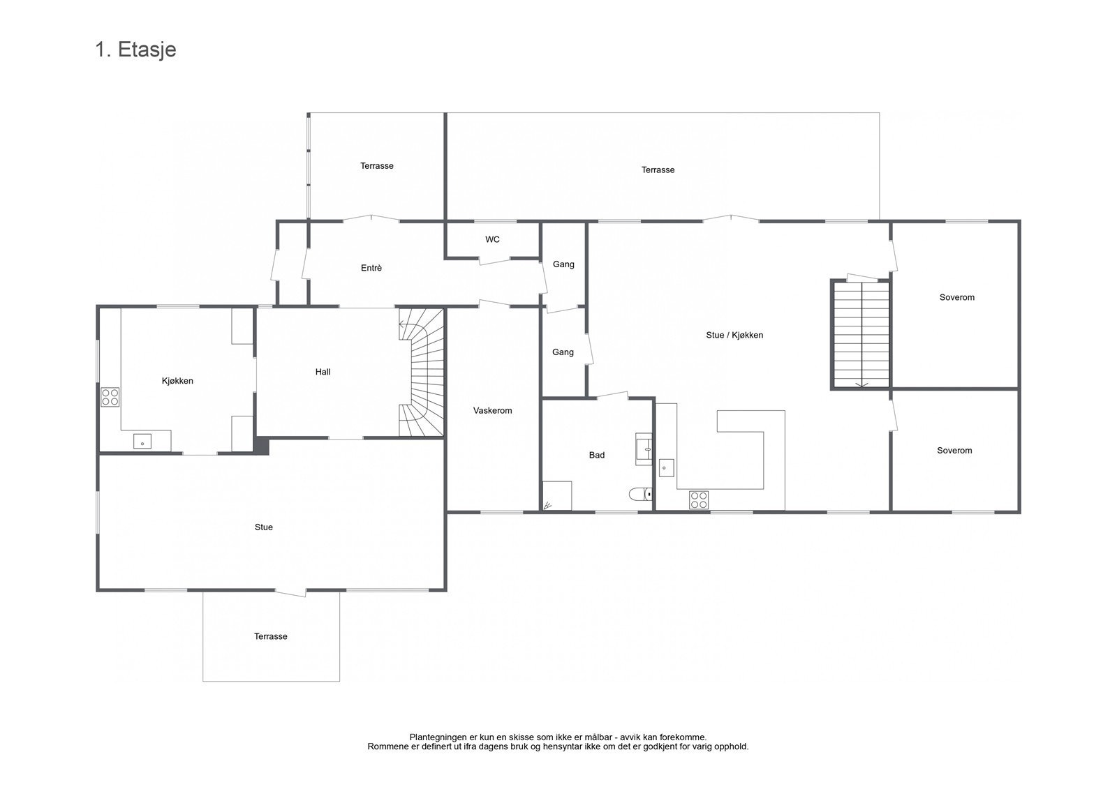 Plantegning 1 etg. Galleribilde