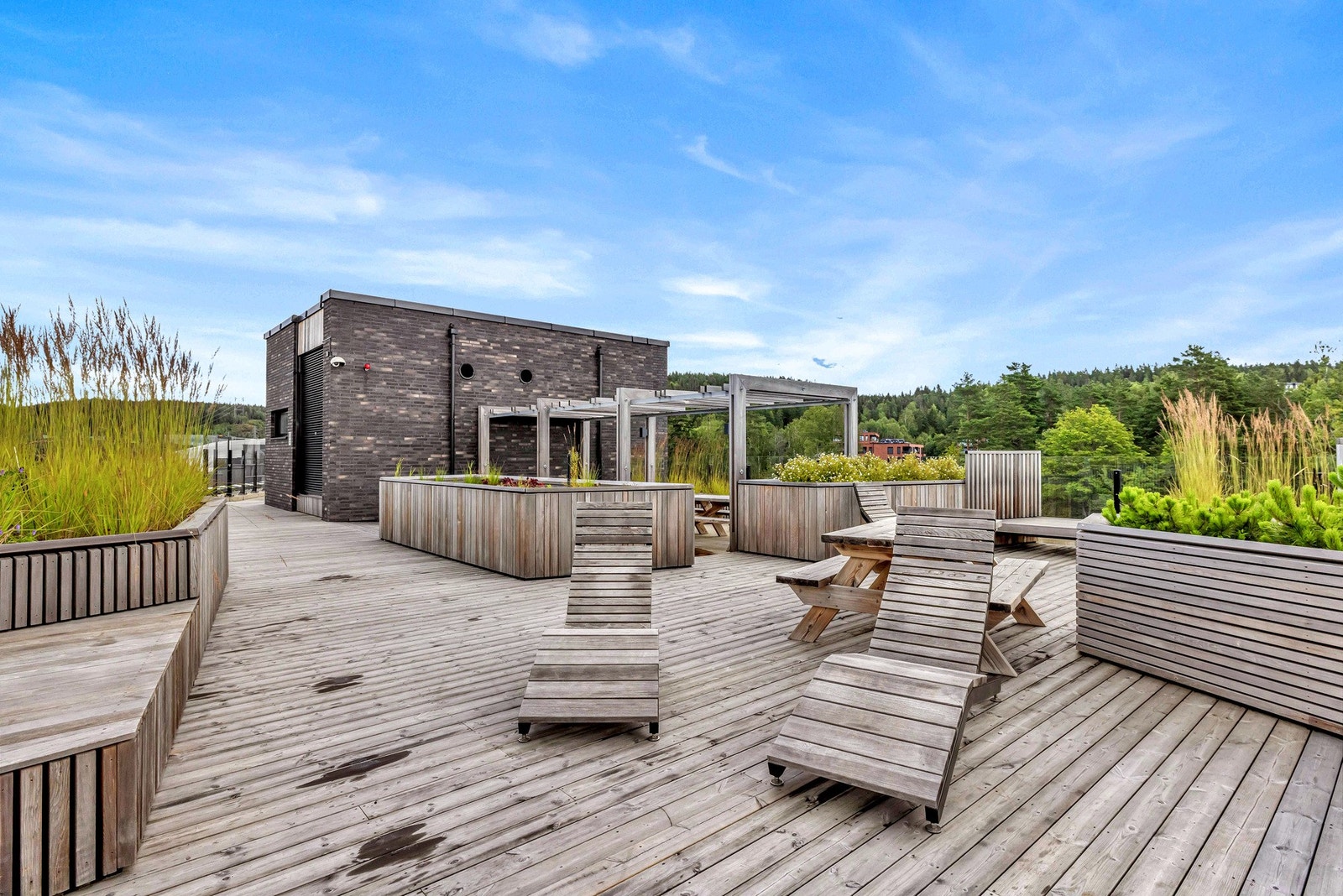 Terrassen er delt inn i ulike områder etter ulike behov og ønsker. Galleribilde