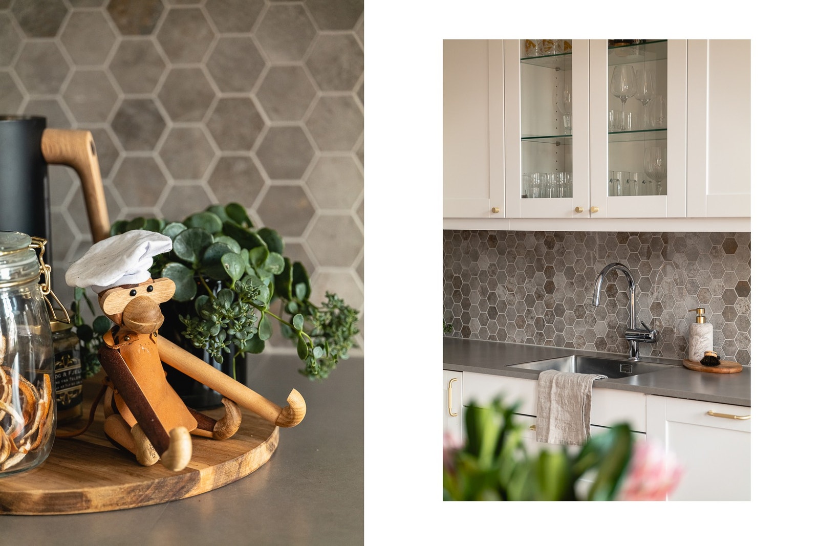 Kjøkkenet gir godt med skap- og benkeplass Galleribilde