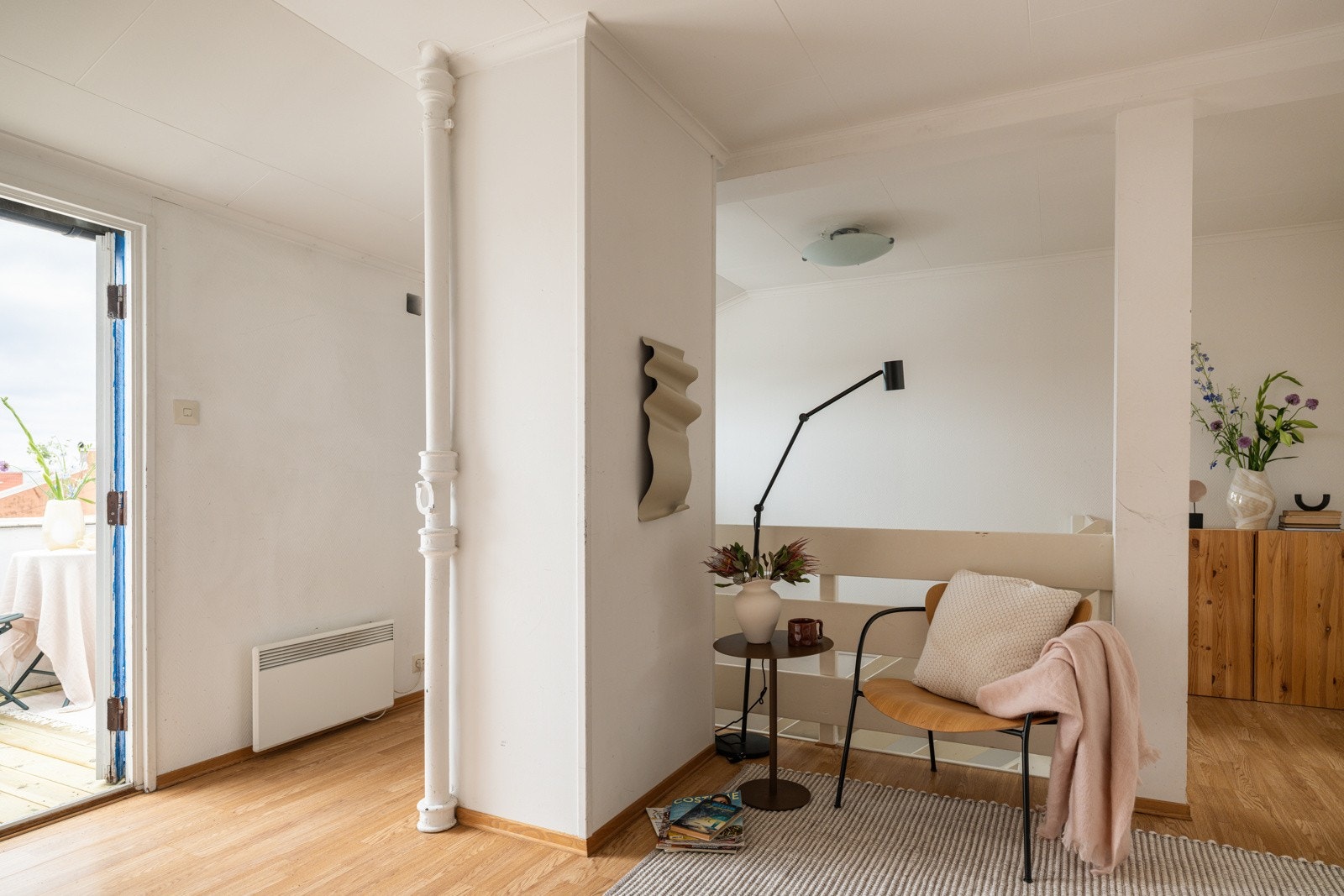 I gangen kan du innrede med en kontorplass eller lesekrok. Galleribilde